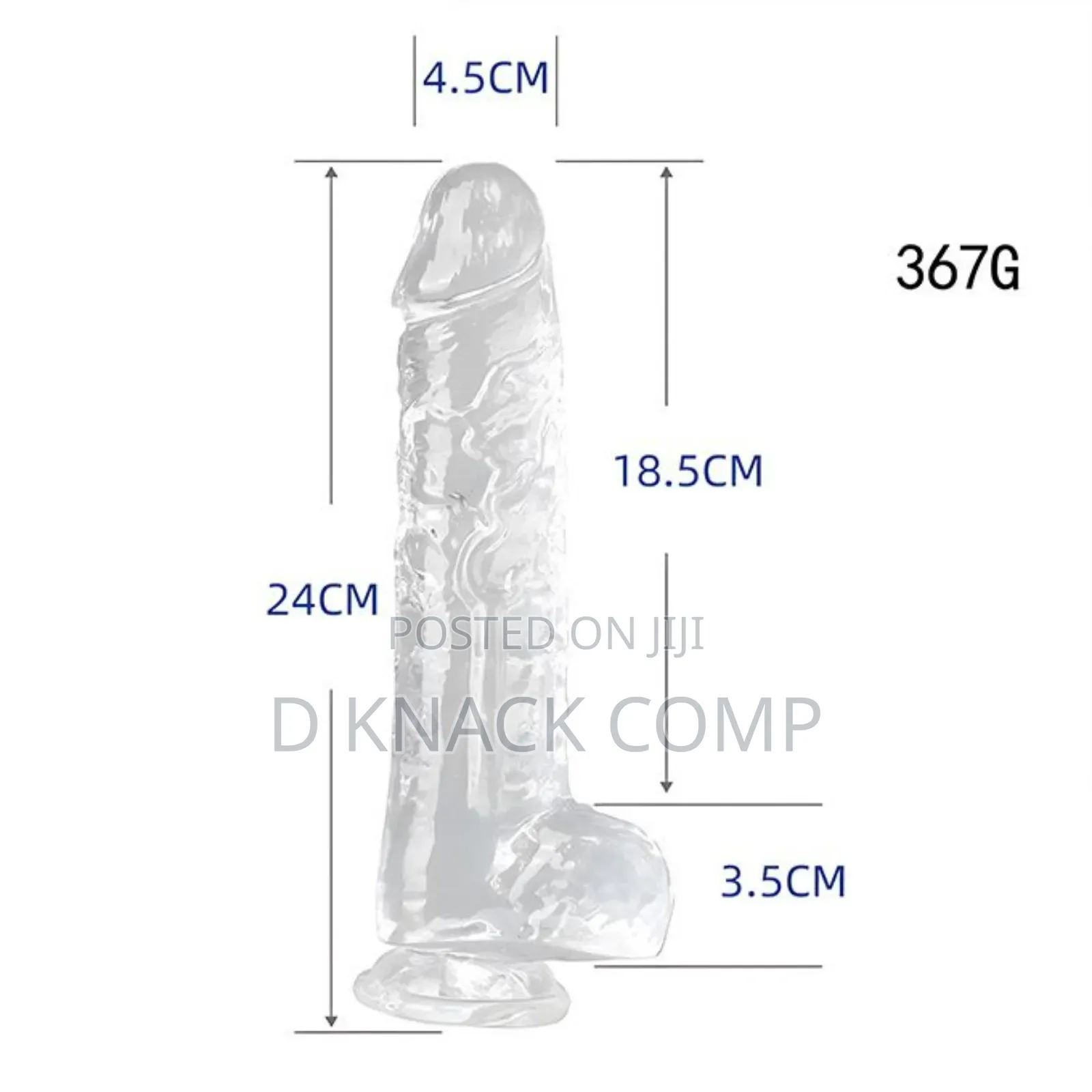 Transparent/Crystal Clear Penis / Dildo With Suction Cup