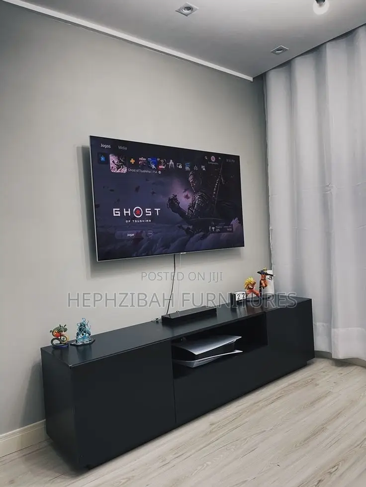 5ft Black Glossy Tv Stand
