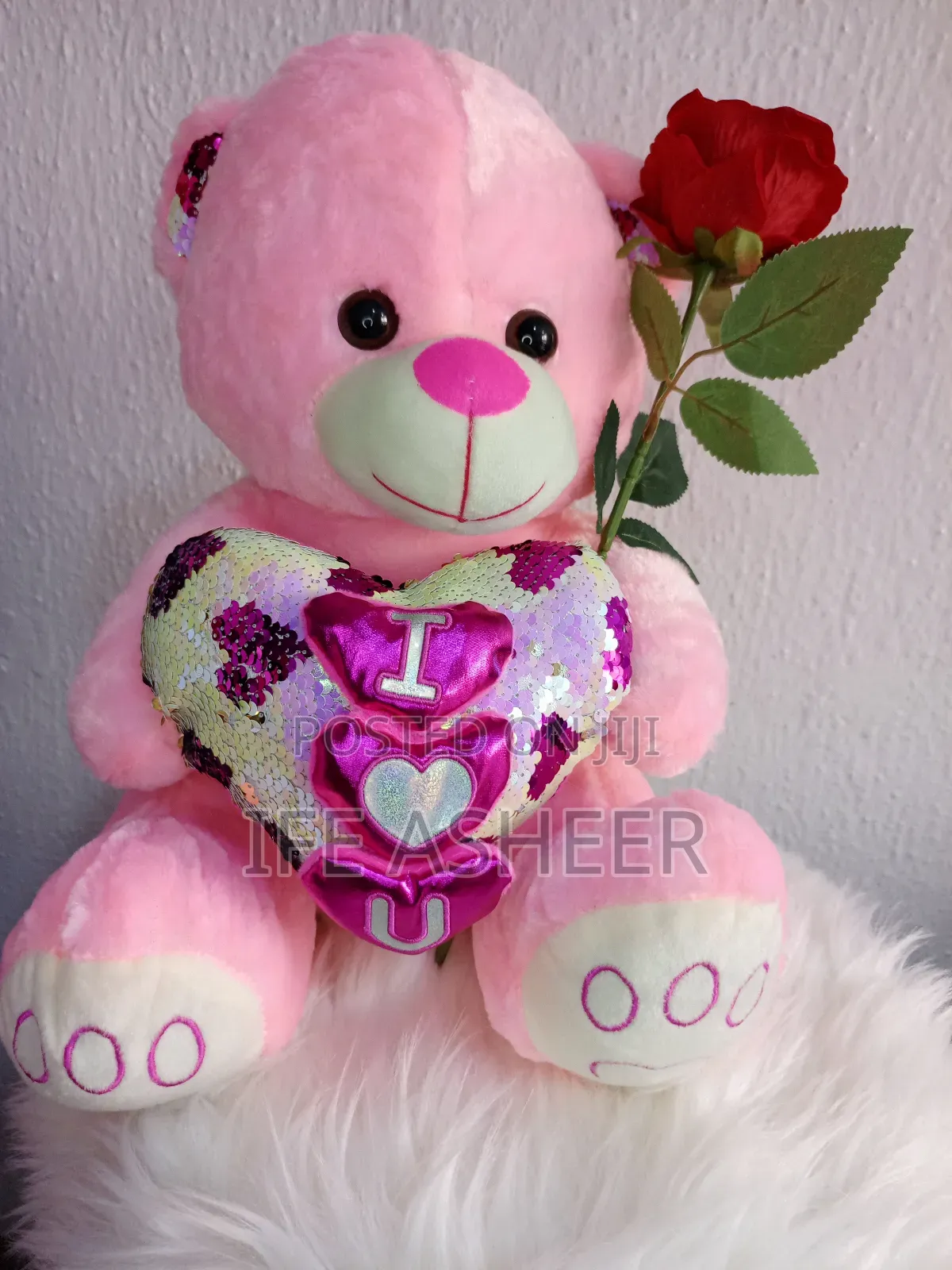 35cm Teddy Bear With a Scented Rose Flower 01