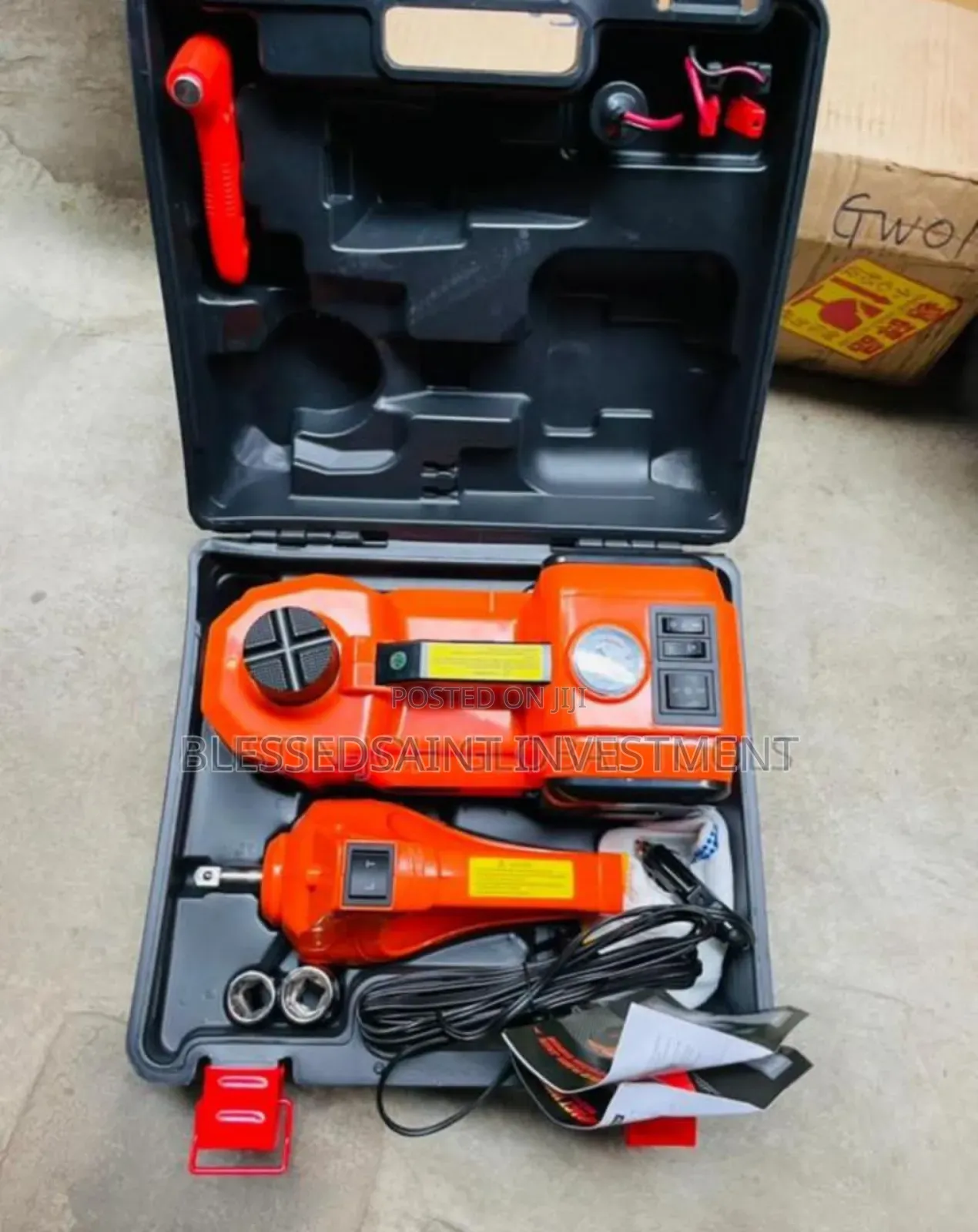 Automatic 5 TON Car Jack With Tyre Inflator Impact Wrench