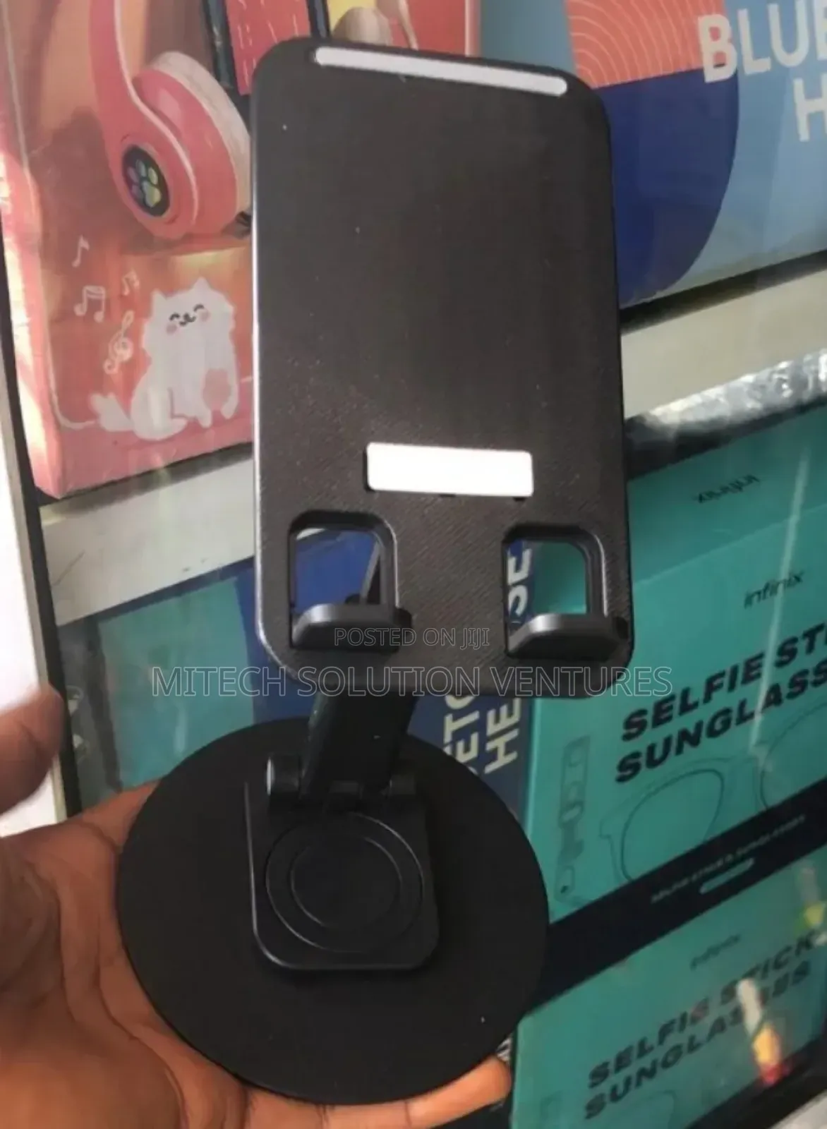 Foldable, Adjustable Metal Stand With A 360-degrees Rotation