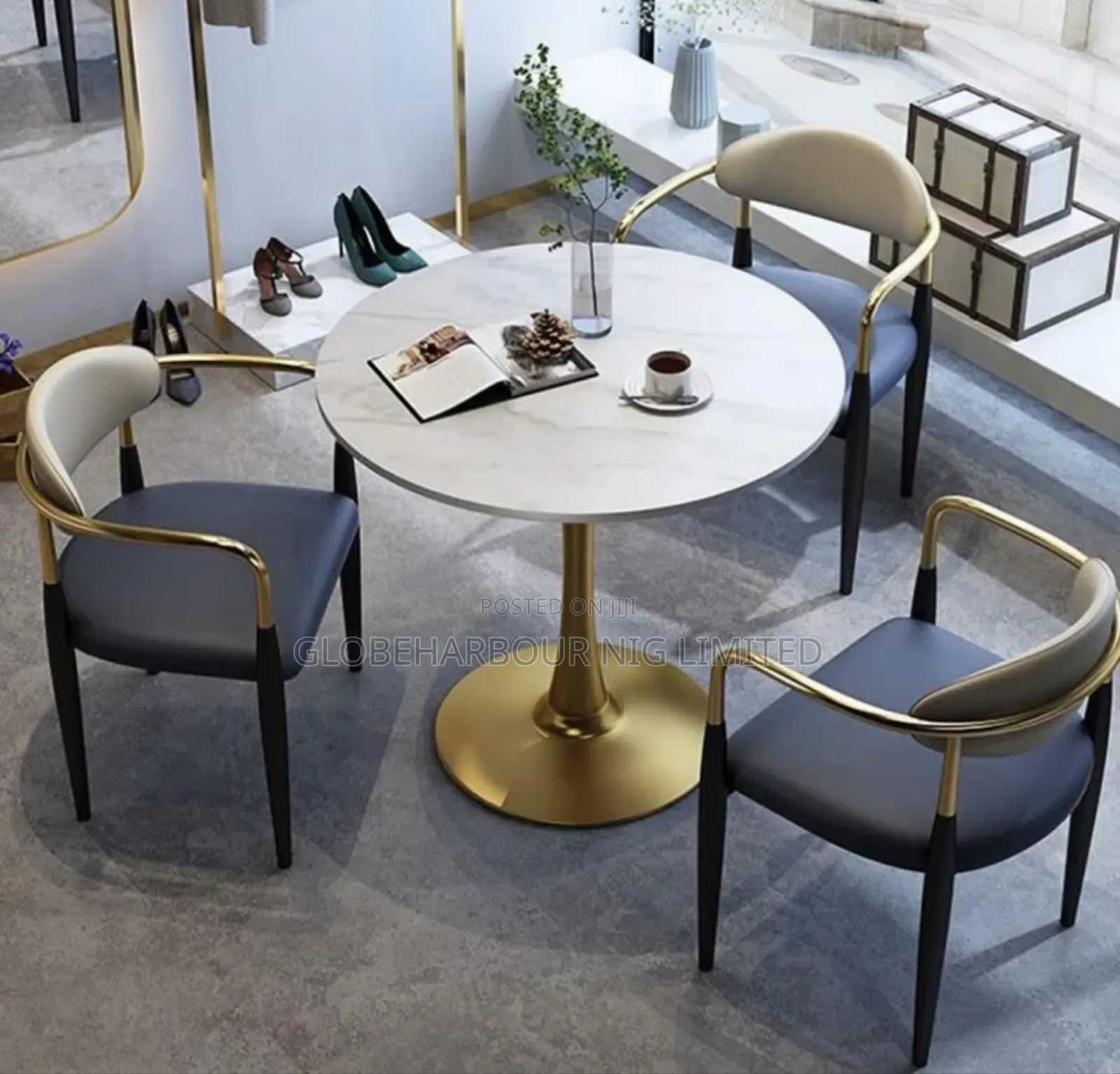 Luxury Mable Top 3 Seater Dinning Set