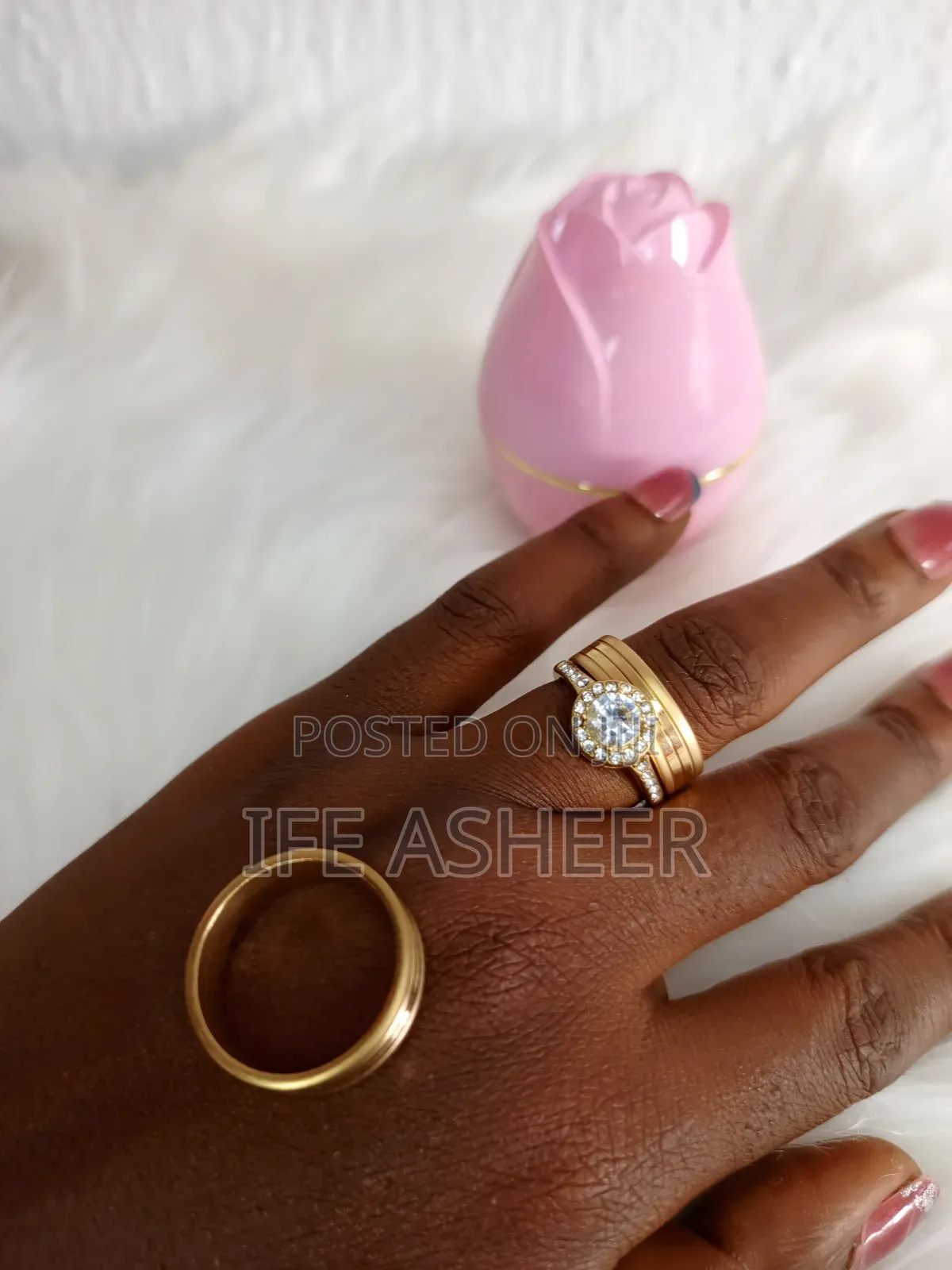 France Gold Set of Wedding Ring FG002 - Gold