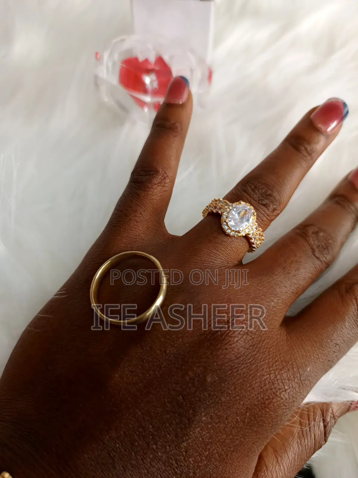Zirconia Set of Wedding Ring ZR0001 - Gold