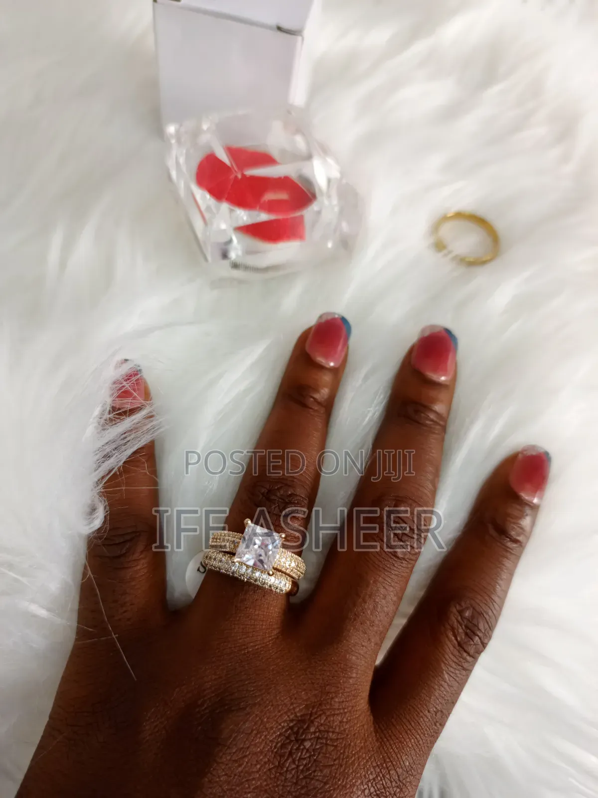 Zirconia Couples Set of Wedding Ring ZW 0002 - Gold