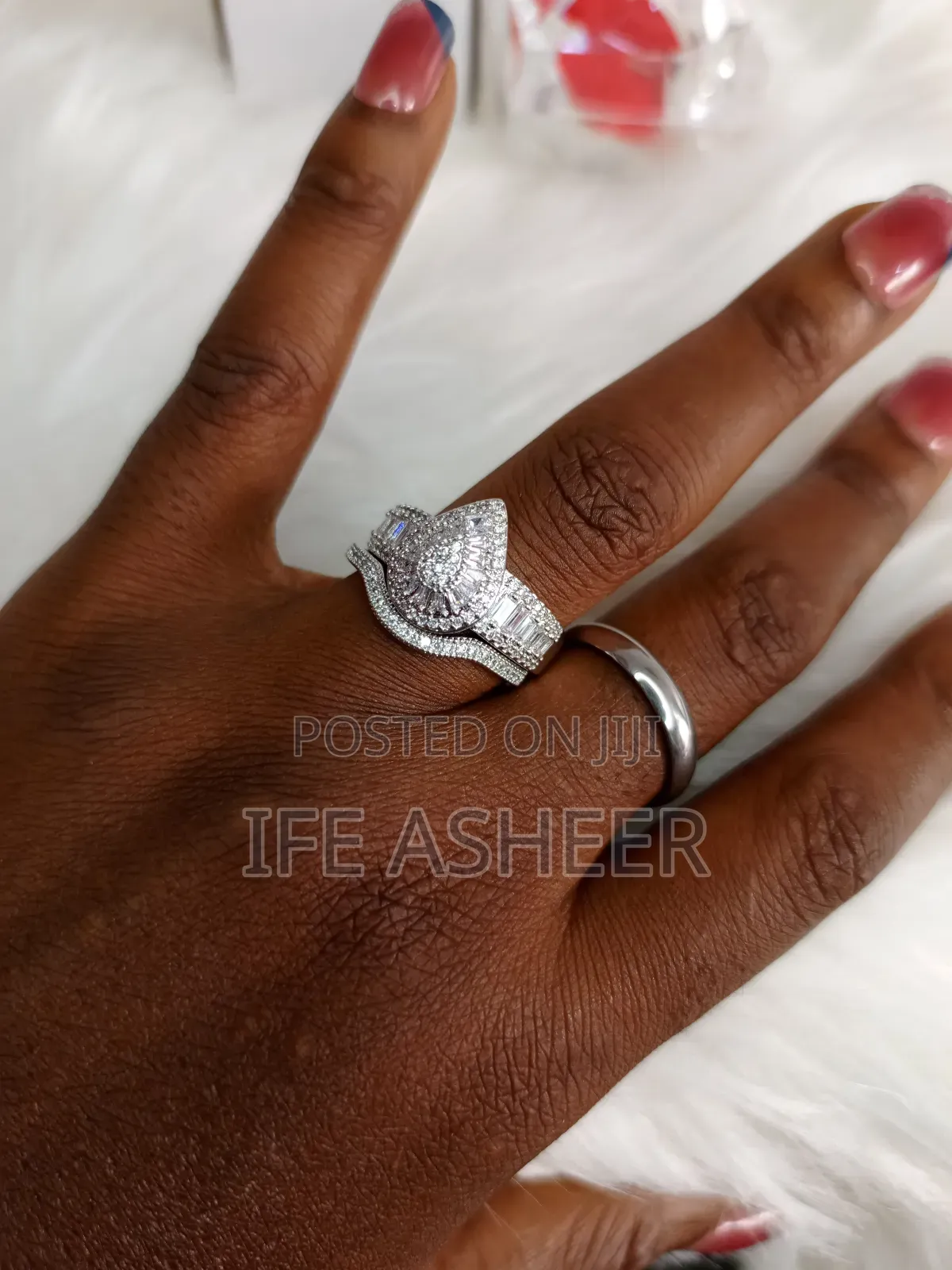 Zirconia Set of Wedding Ring ZR 0005 - Silver