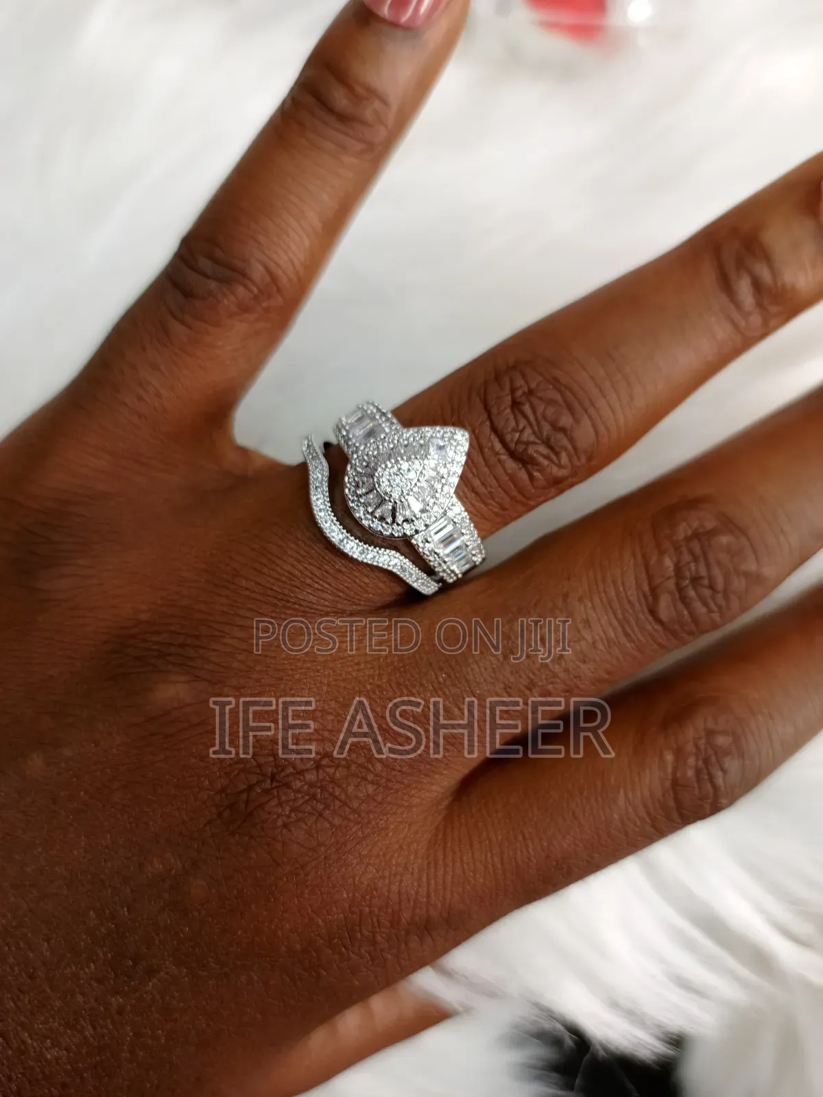 Zirconia Set of Wedding Ring ZR 0005 - Silver