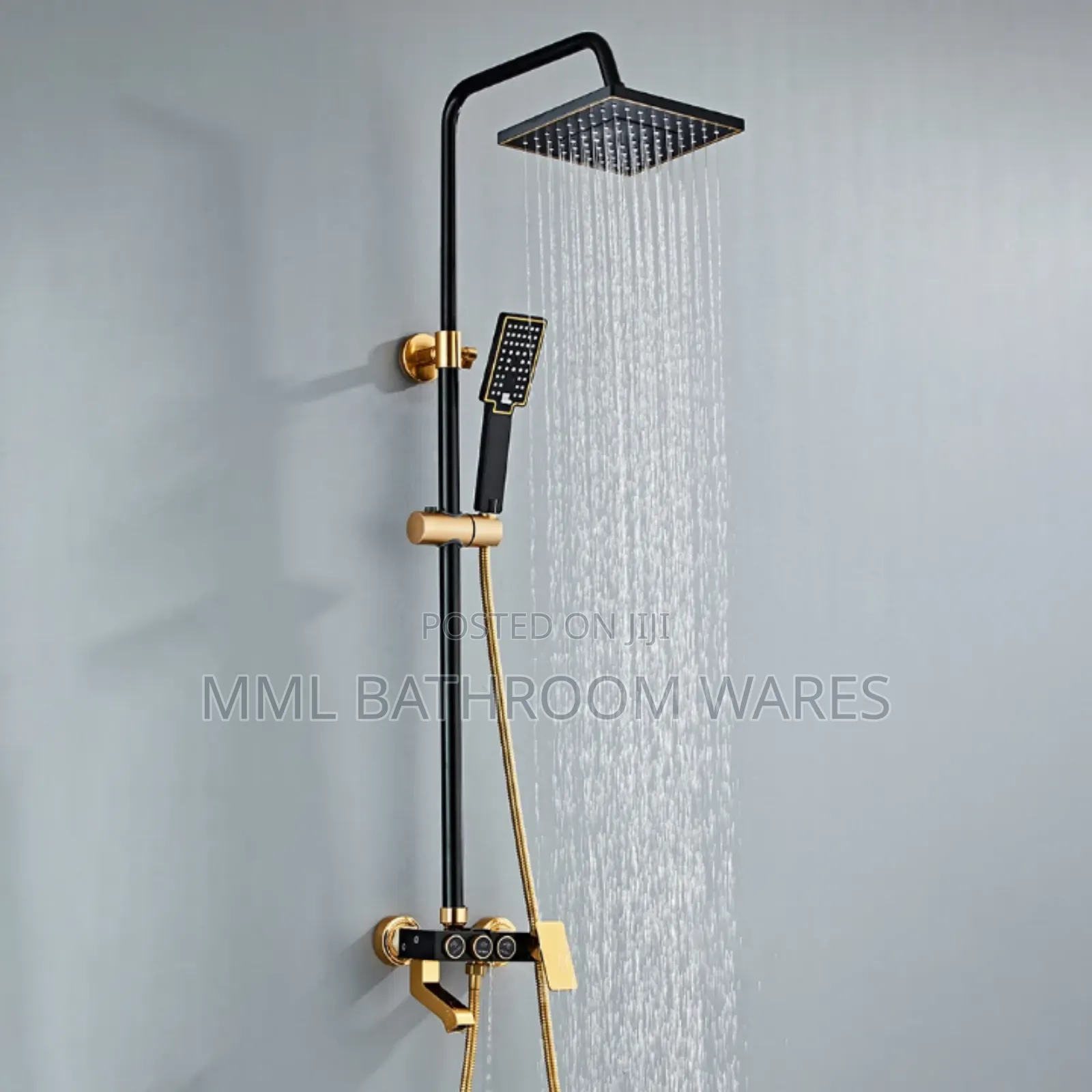 Gold and Black Button Control Shower Mixer
