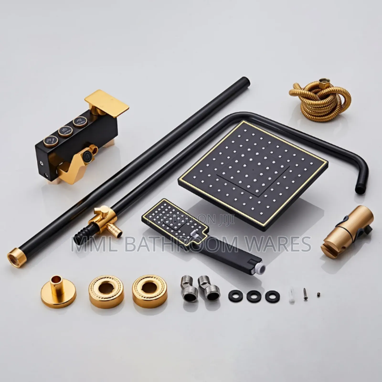Gold and Black Button Control Shower Mixer
