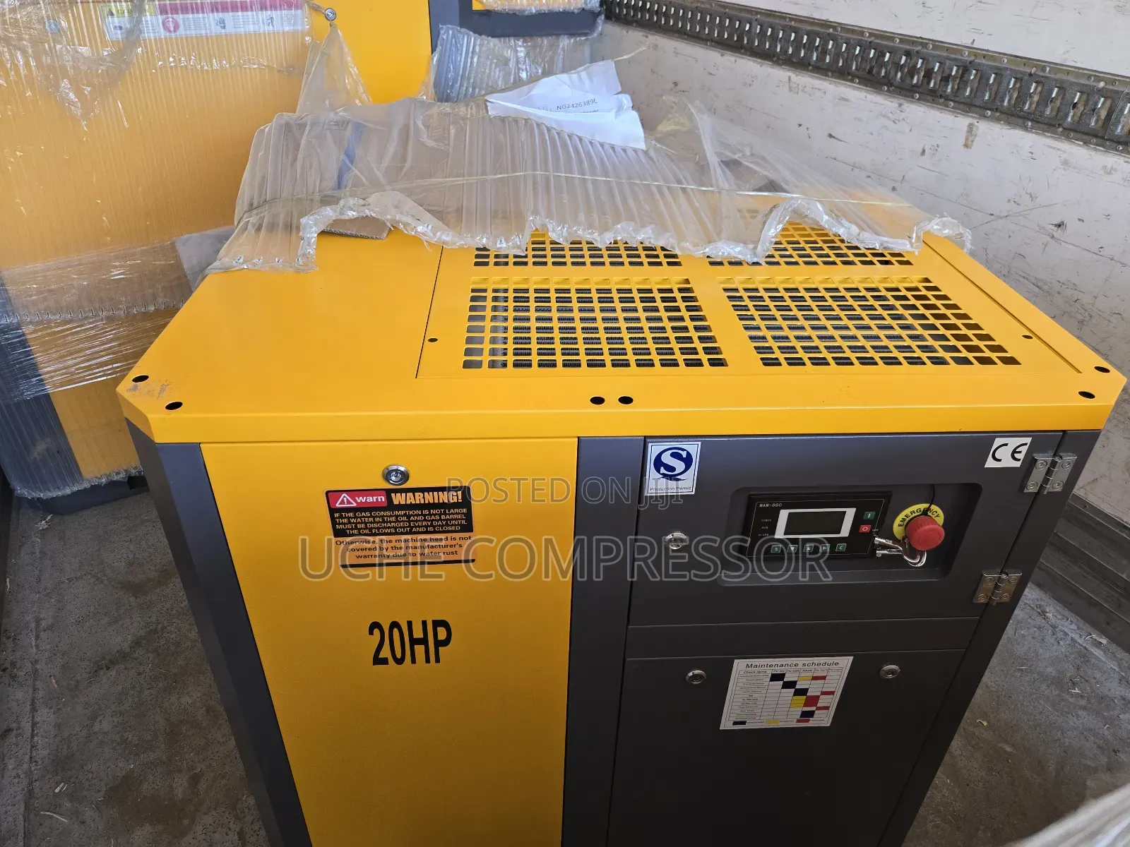 Screw Air Compressor 20hp 8bar 15kw