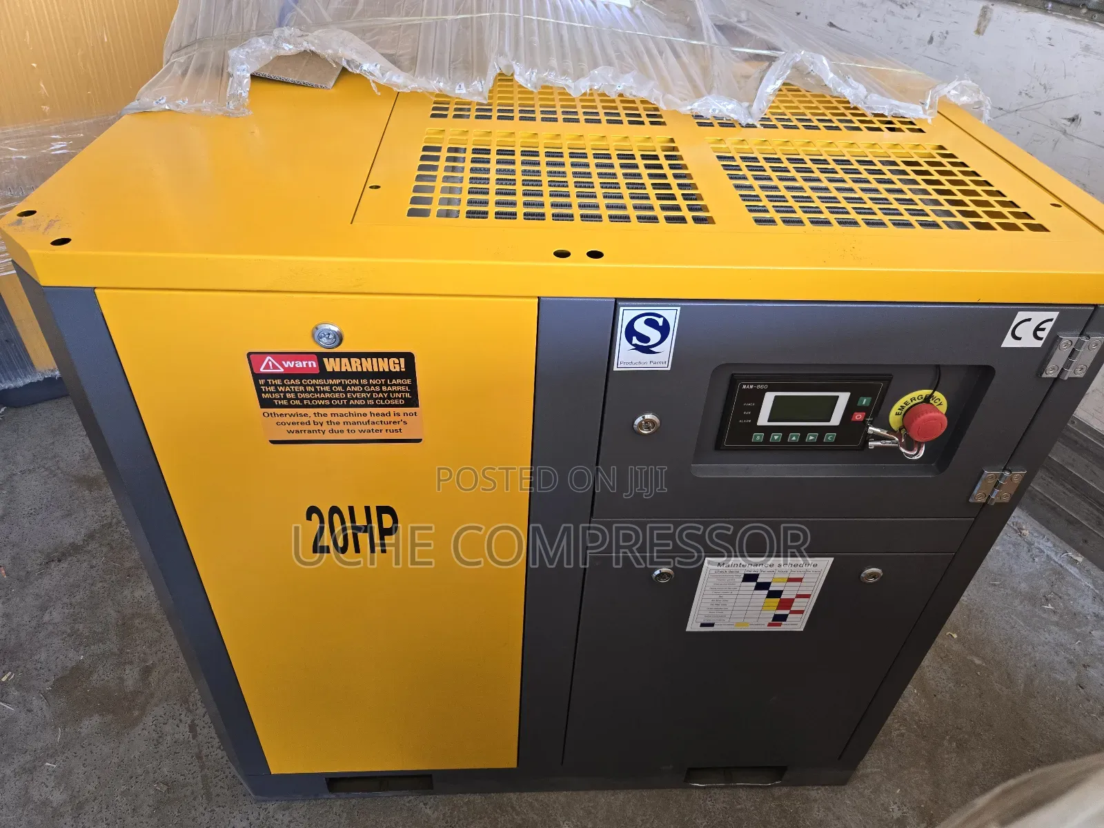 Screw Air Compressor 20hp 8bar 15kw