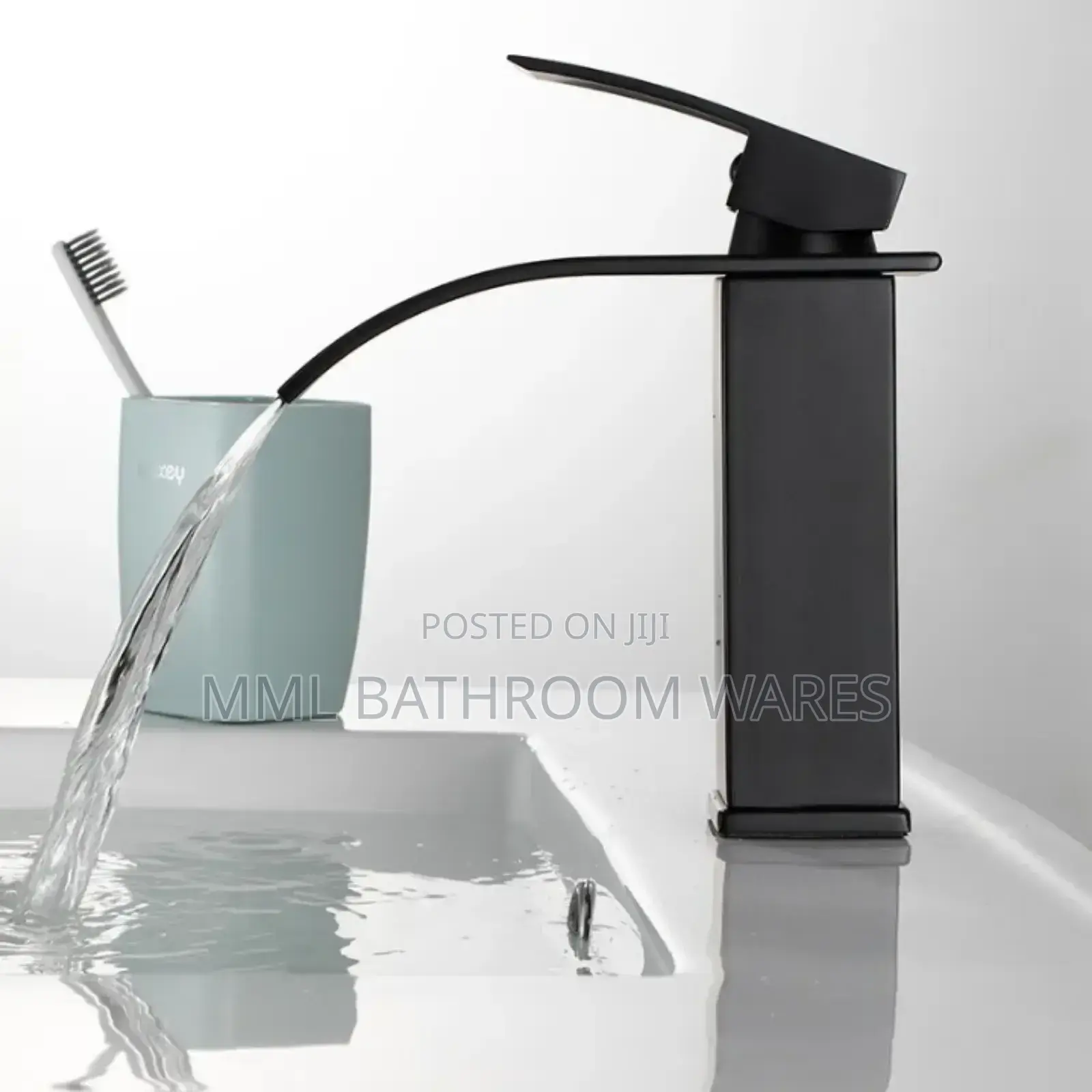 Matte Black Waterfall Basin Mixers
