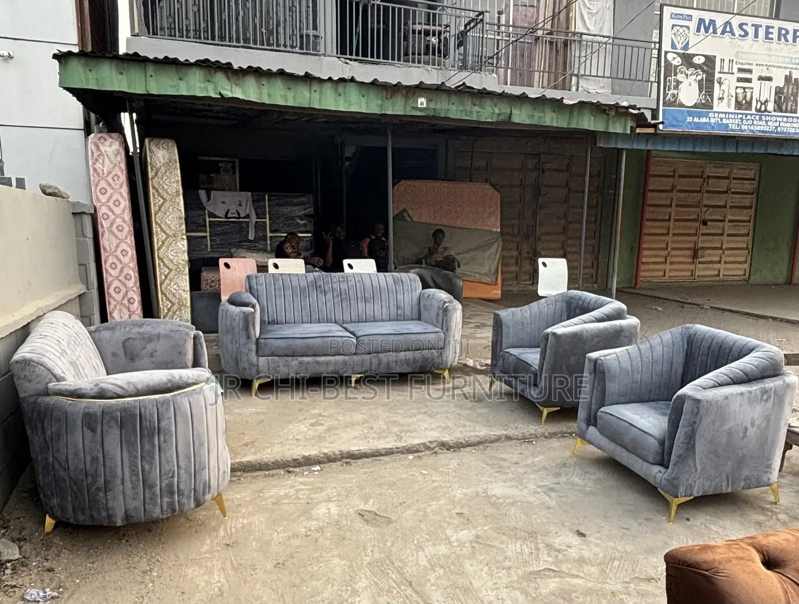 Classic Durable Living Room Upholstery Fabric Sofa Set