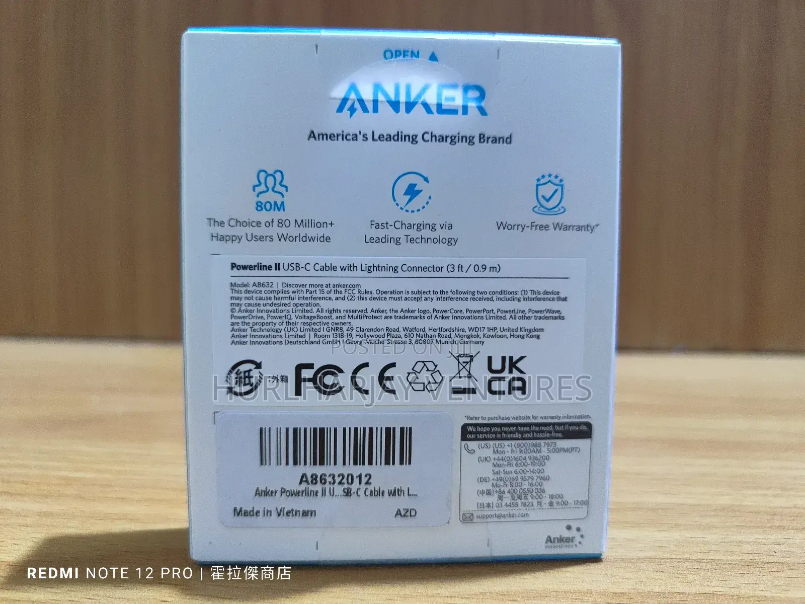 1m Anker Powerline Ii Usb-C to Lightning Cable