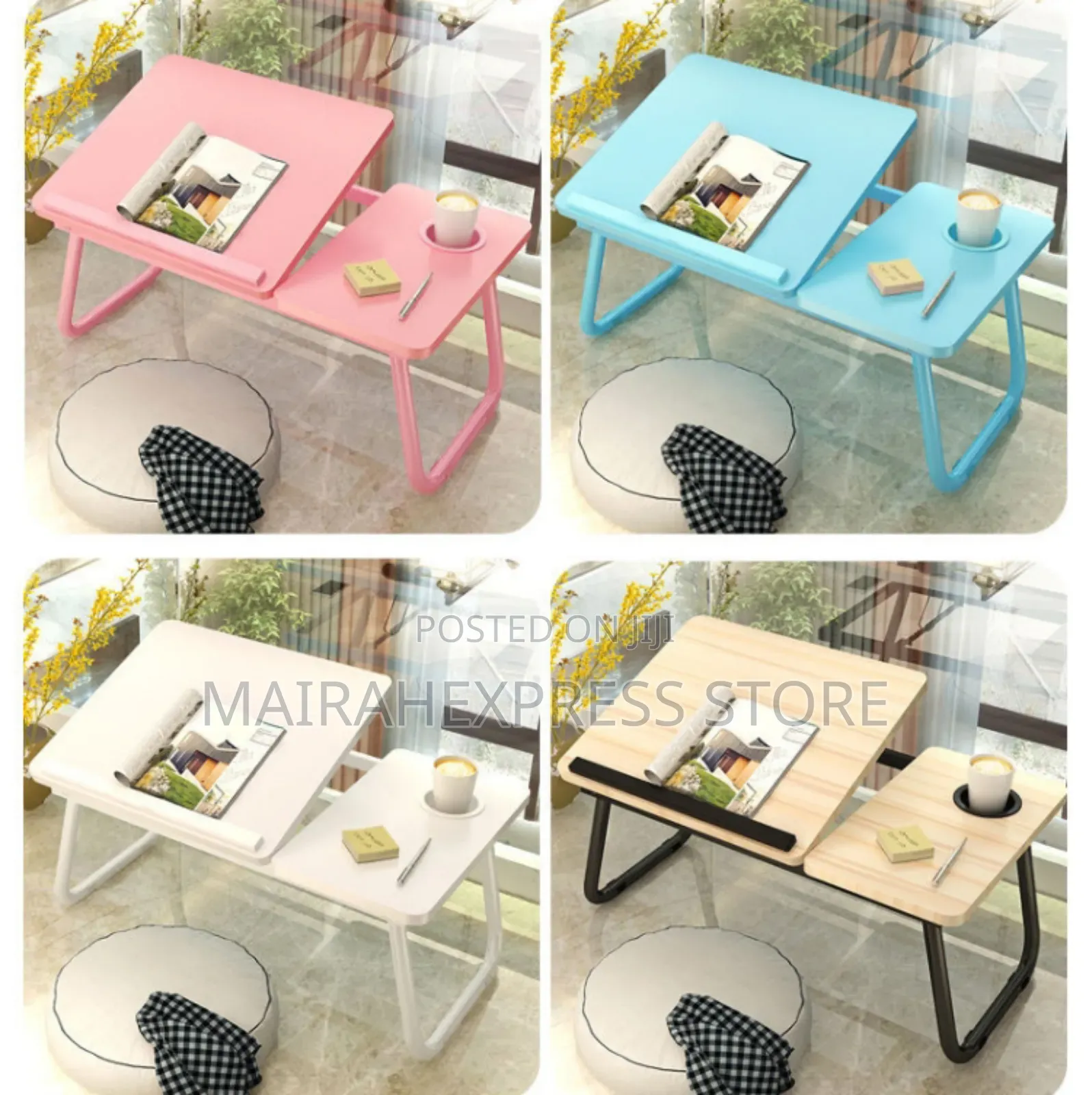 Laptop Desk for Bed With Cup Holder, Angle Adjustable