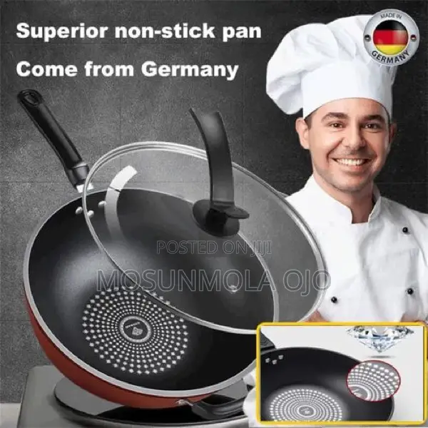 Non-Stick Wok Pan With Glass Lid