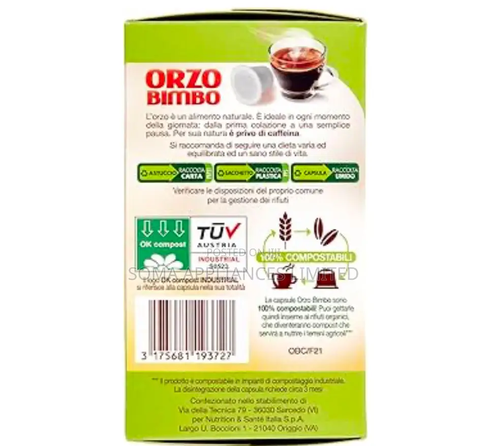 Orzo Bimbo's Orzo 100% Nespresso Original Line Capsule