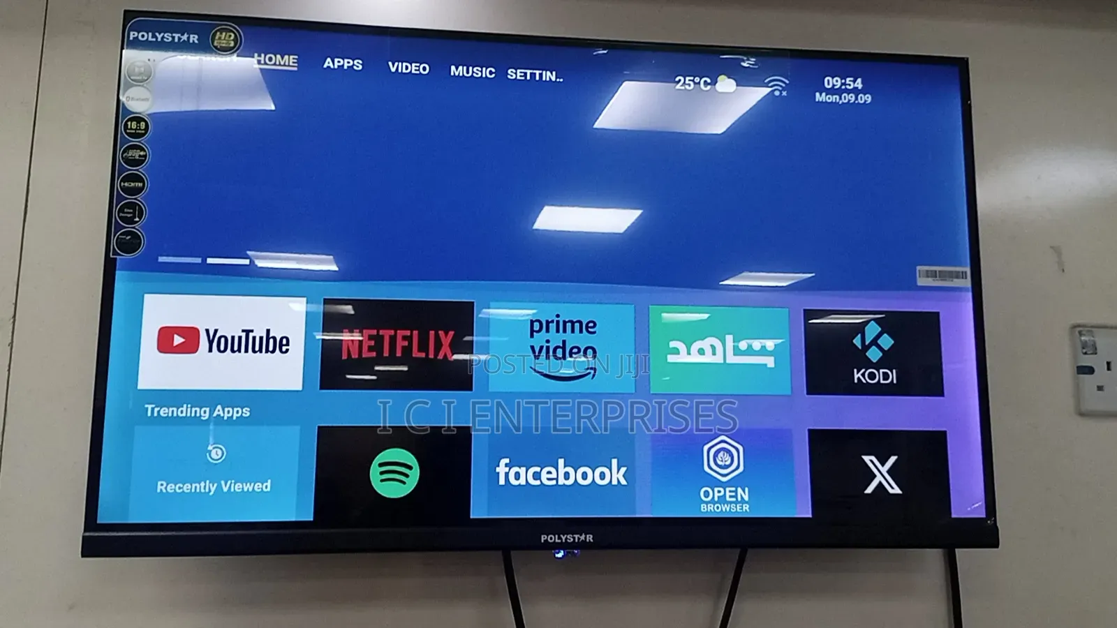 Polystar 32 Inches Frameless Smart Tv