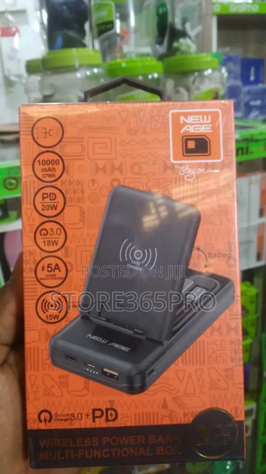 Newage 10000mah Wireless Power Bank With Charging Cords