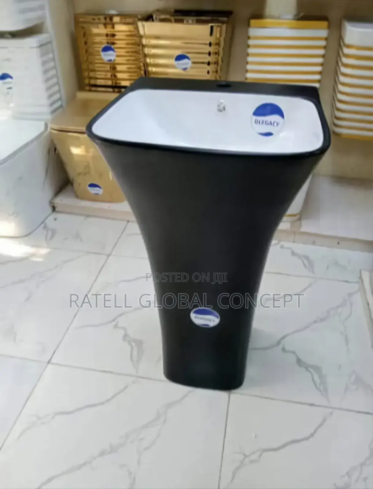 White in Black Freestanding Dining Wash Hand Basin