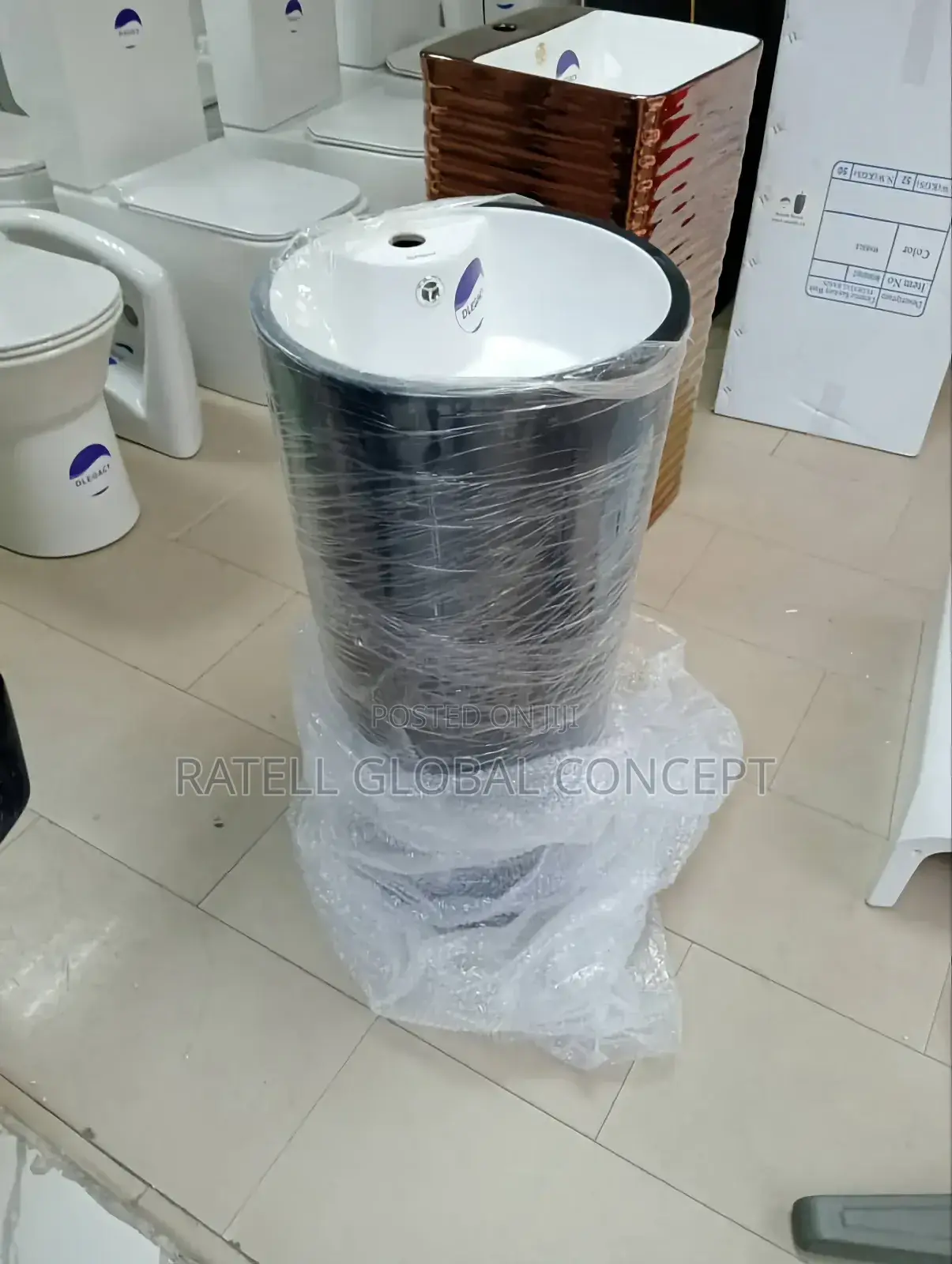 White in Black Freestanding Dining Wash Hand Basin