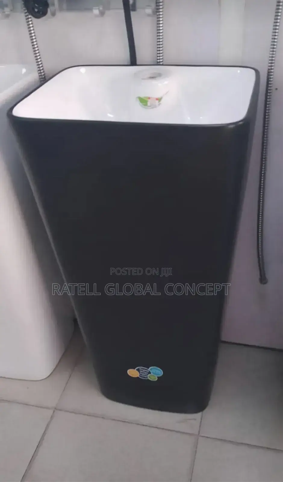 White in Black Freestanding Dining Wash Hand Basin