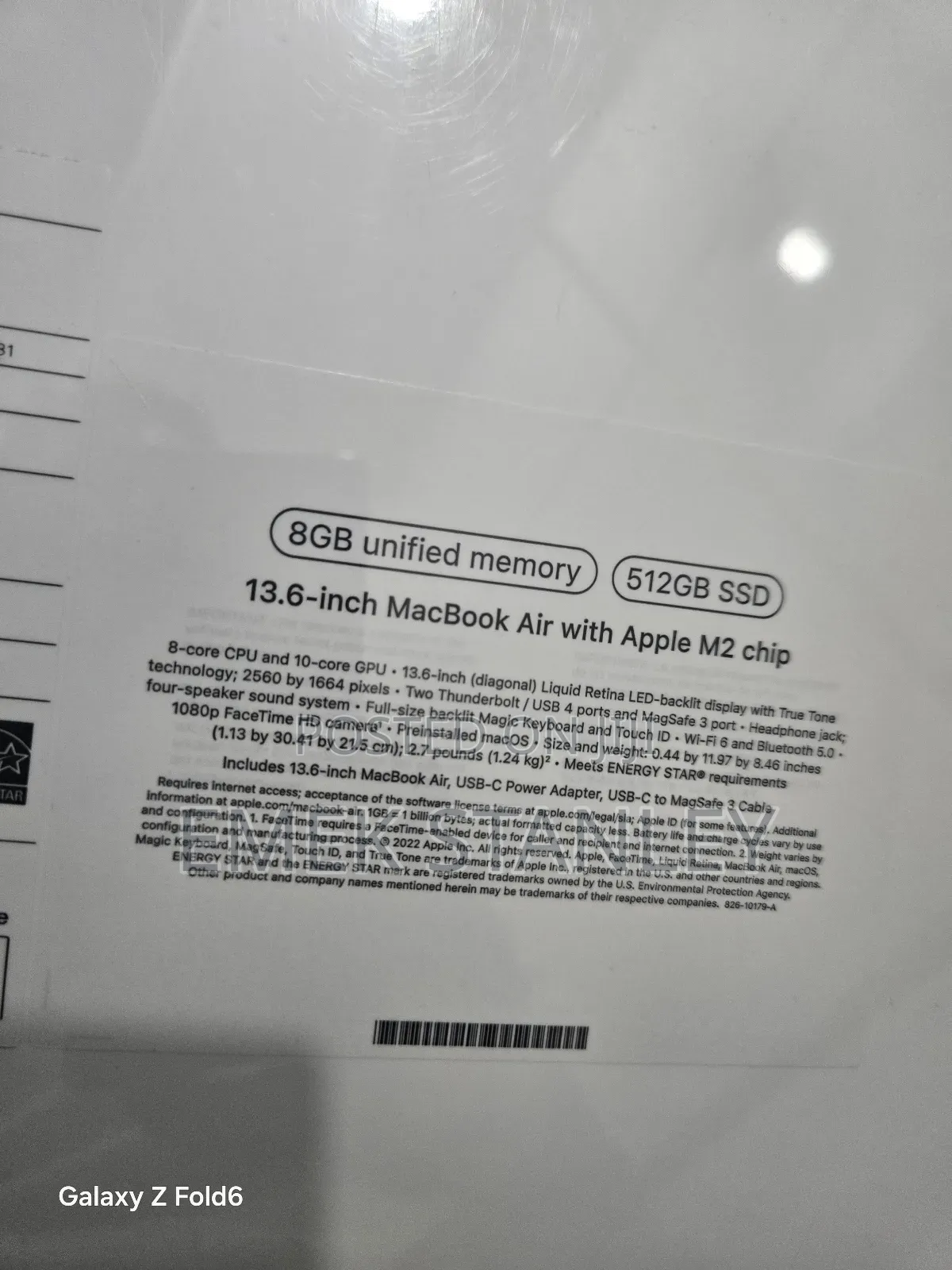 New Laptop Apple MacBook Air 2022 M2 8GB Apple M2 SSD 256GB