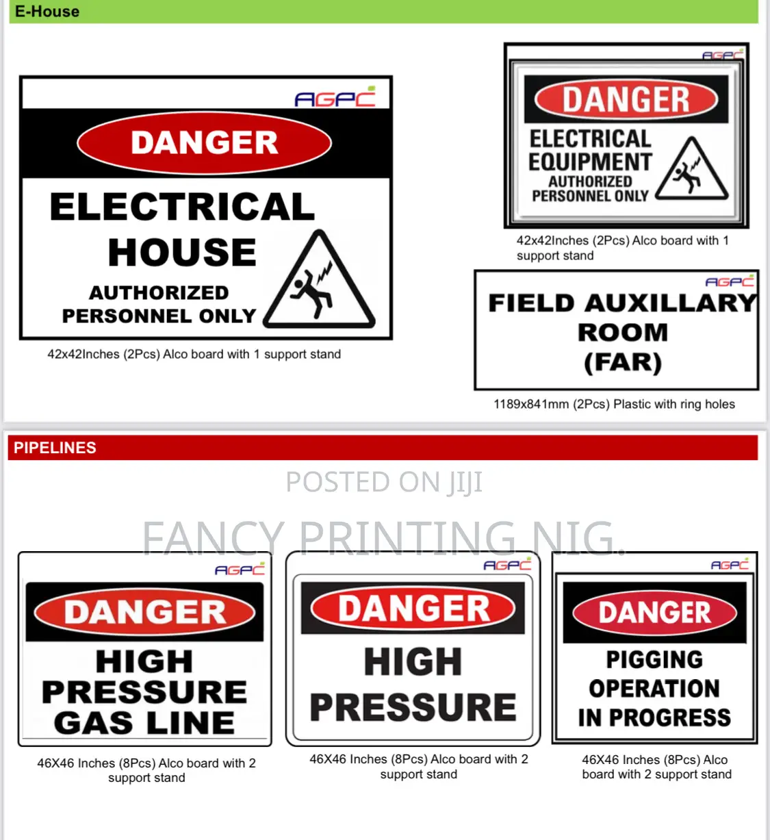 Quality Safety and Directional Signage