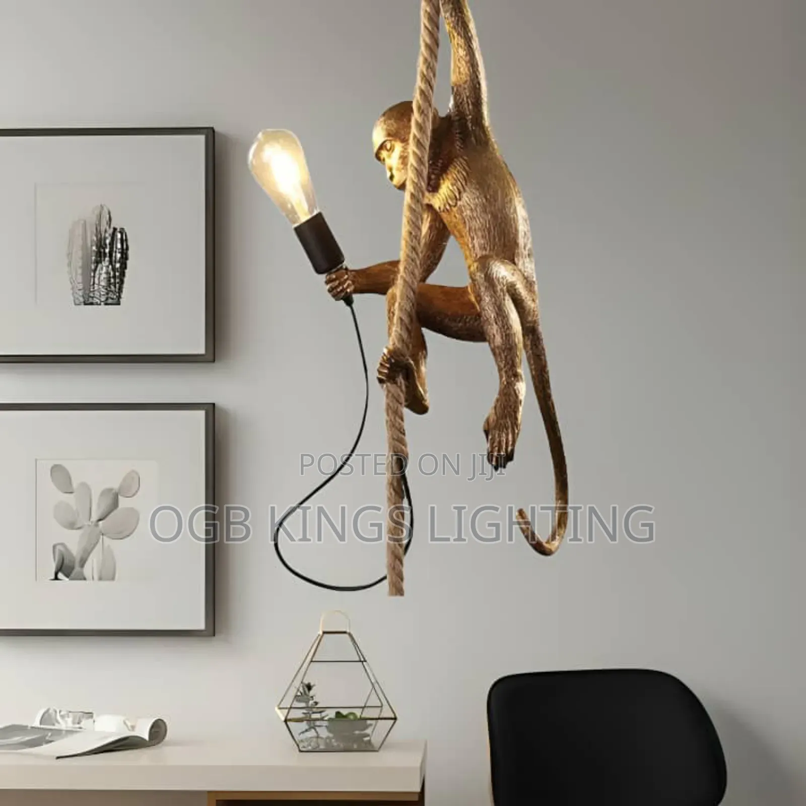 Pendant Light Resin Monkey Light Bedroom Children's Room