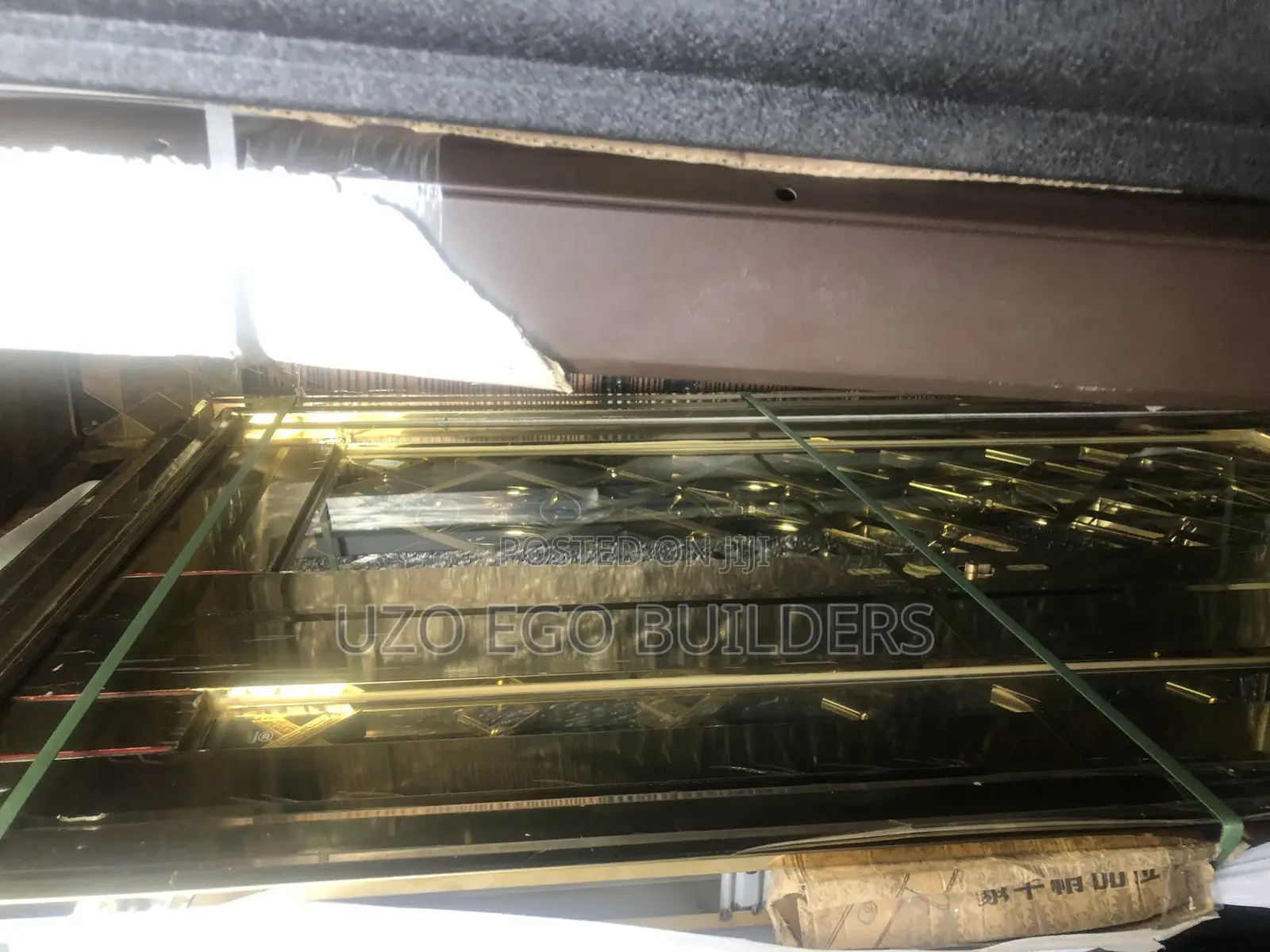 4ft Gold Glass Door