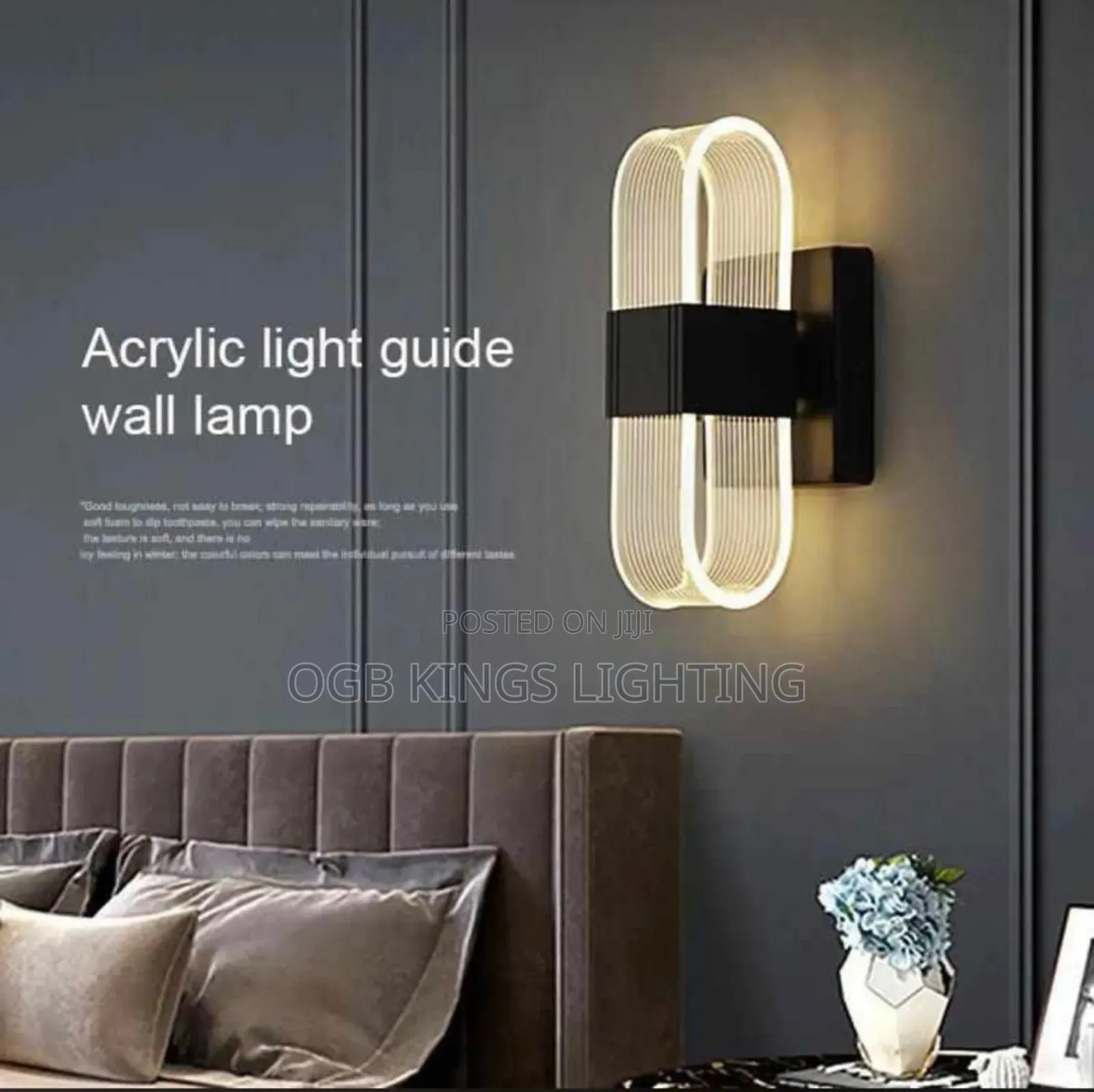 Acrylic Aluminum Wall Bedside Lamp Warm Light Lustre Modern