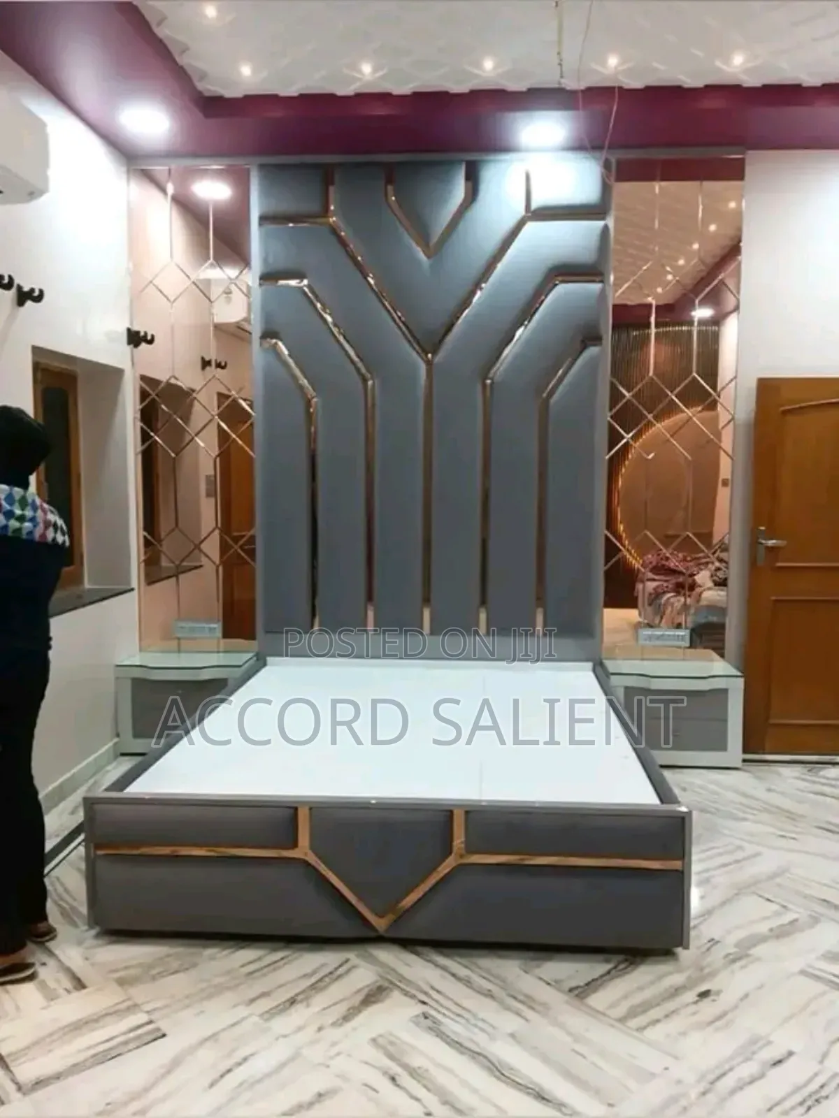 Ceiling to Floor 6 by 6 Bed Frame With Bedsides
