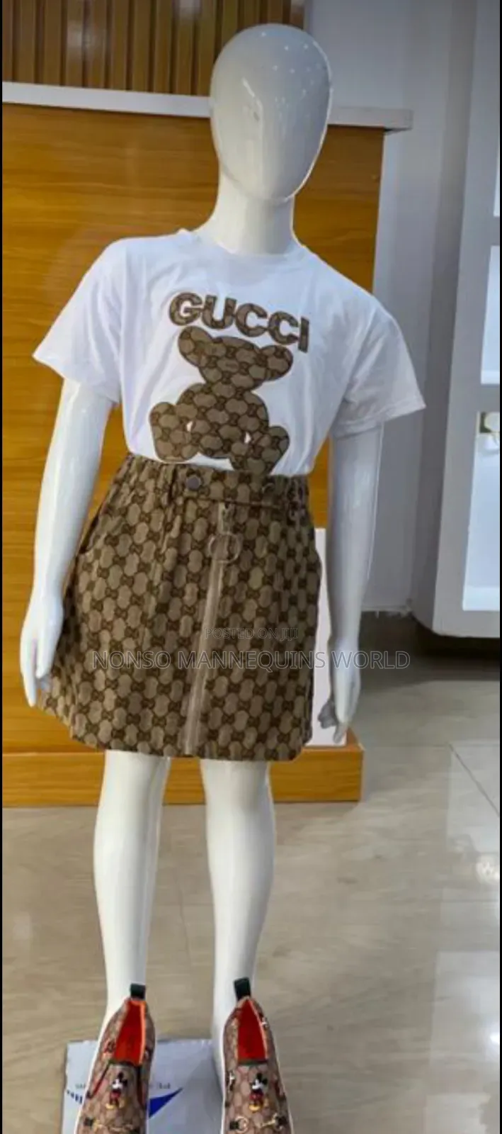 Unisex Glossy White Kids Display Faceless White Mannequin