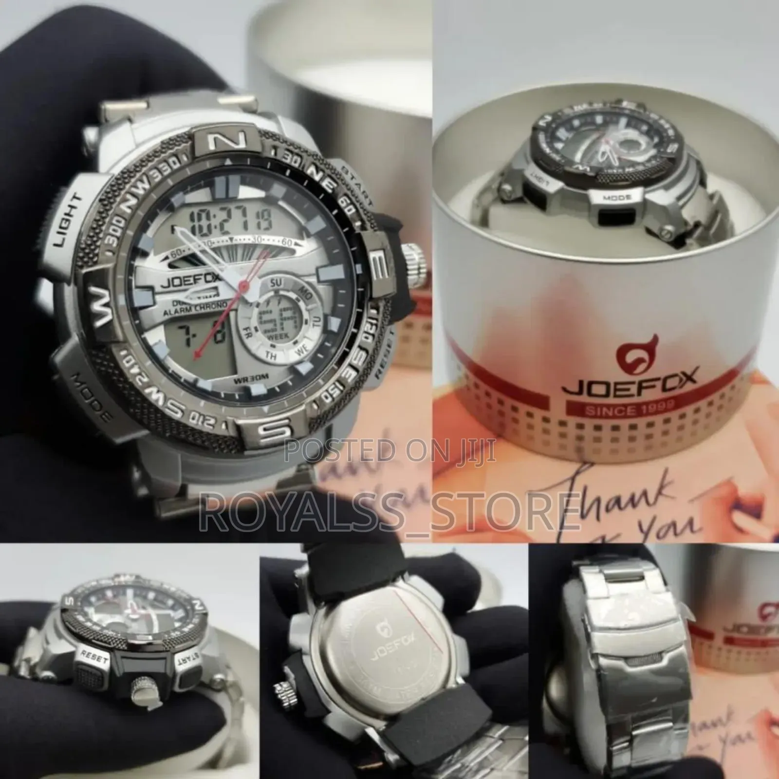 Joefox Men's Stainless Steel Hybrid Sport Watch (Water Resistant)