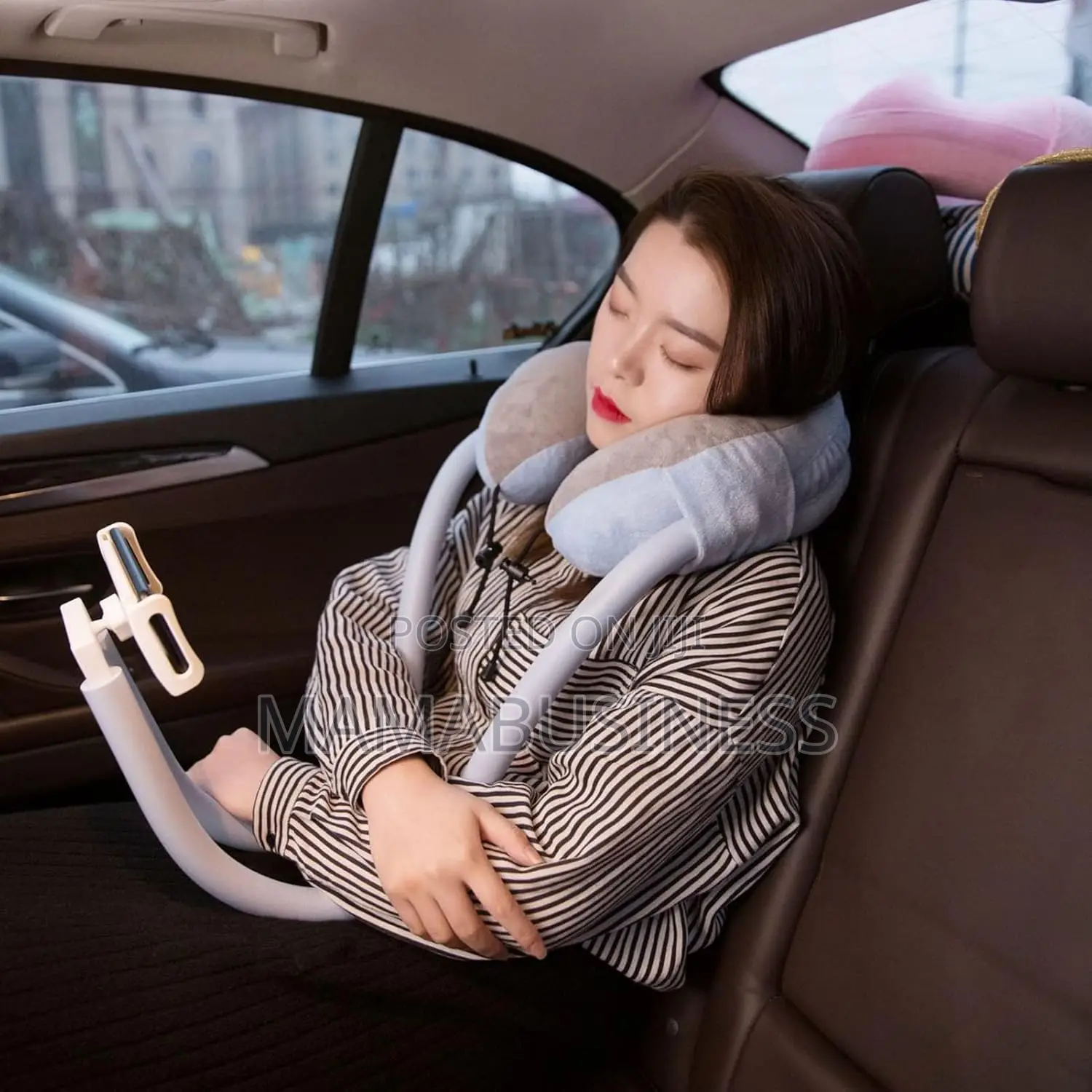 U Shaped Neck Pillow With Phone Holder