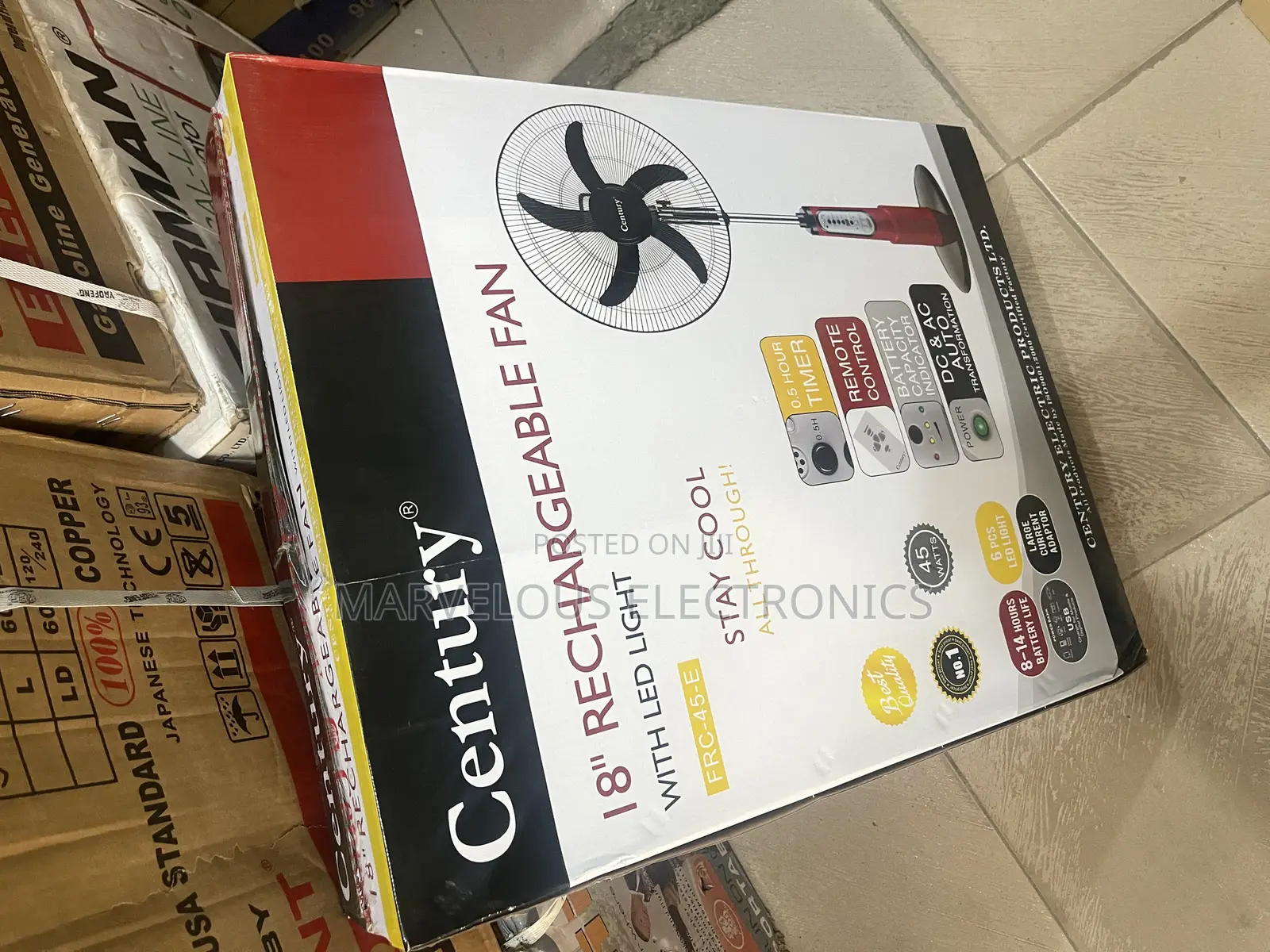 Brand New Century 18inch Rechargeable Standing Fan