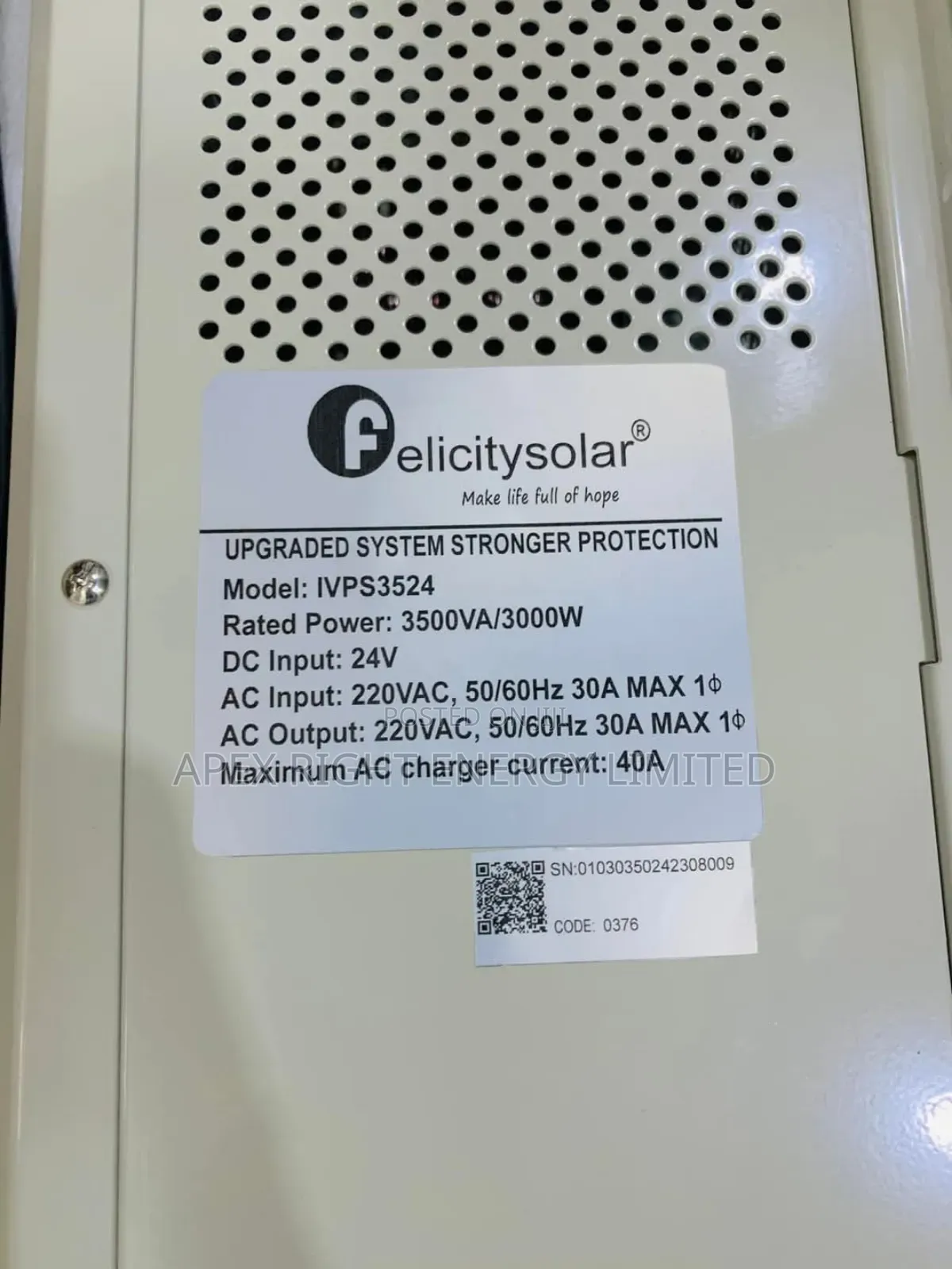 3.5kva Felicity Inverter 24v