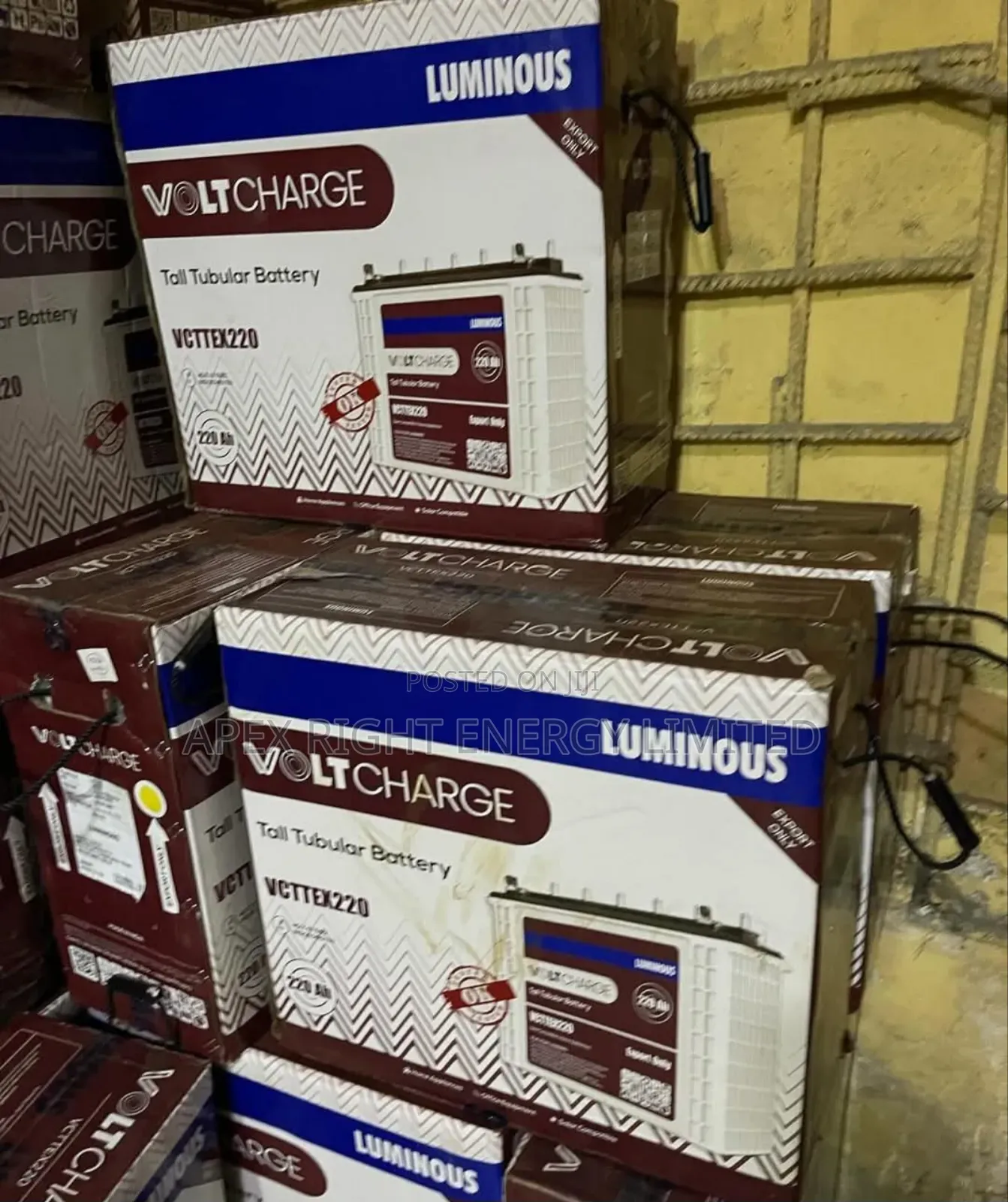 220ah Luminous Voltcharge 12v Tall Tubular Battery