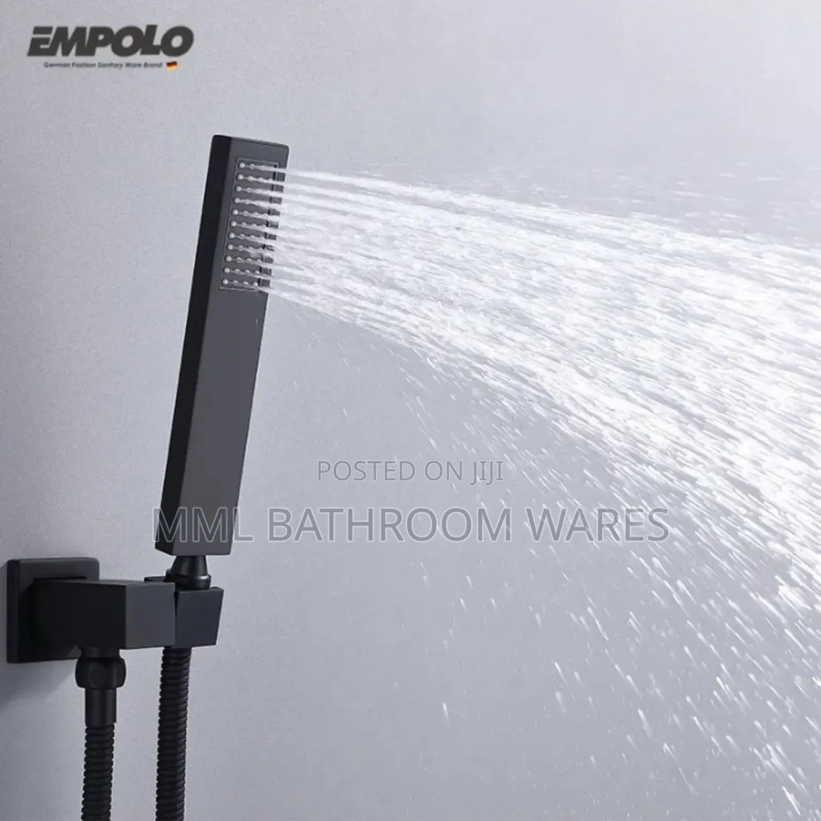 Black Concealed Rainfall Shower Mixer Set