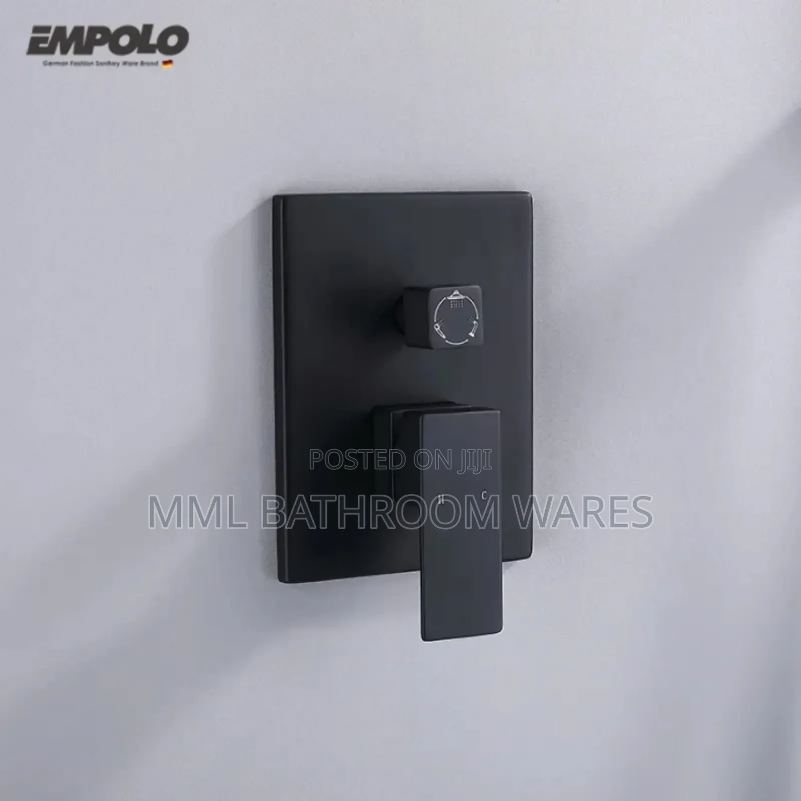 Black Concealed Rainfall Shower Mixer Set