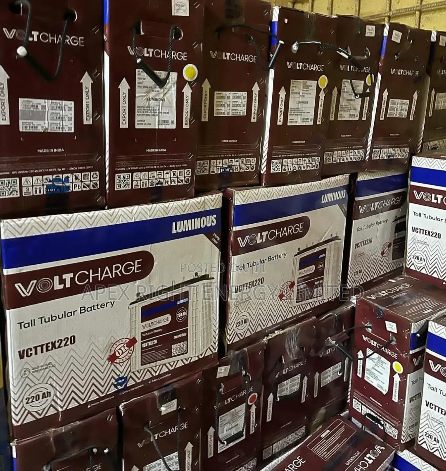 220ah Luminous Voltcharge 12v Tall Tubular Battery