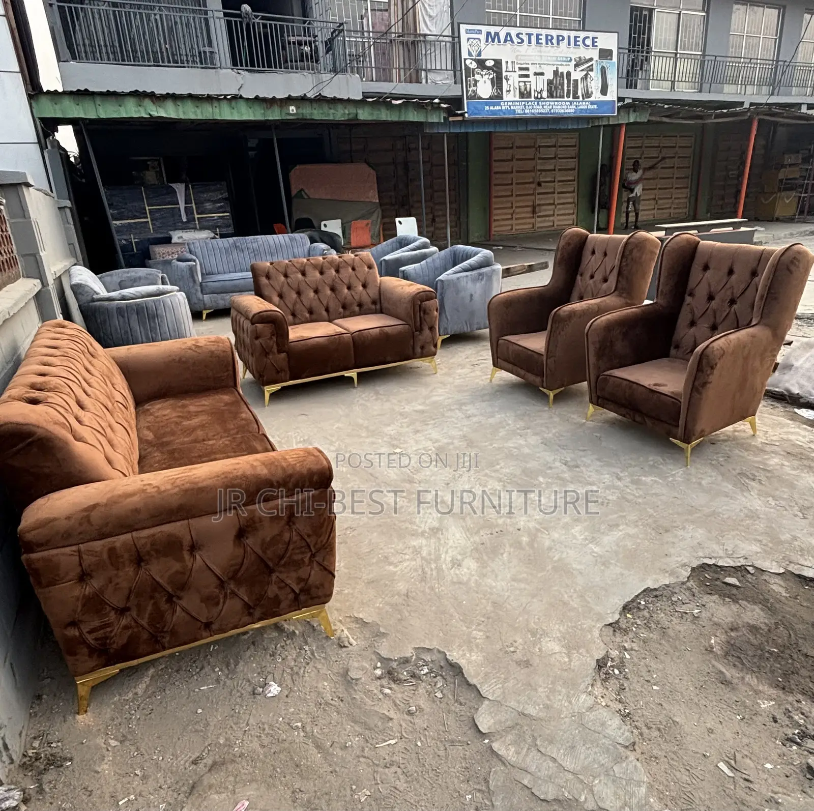 Adorable Lasting Living Room Set of Upholstery Fabric Chairs | Sofa