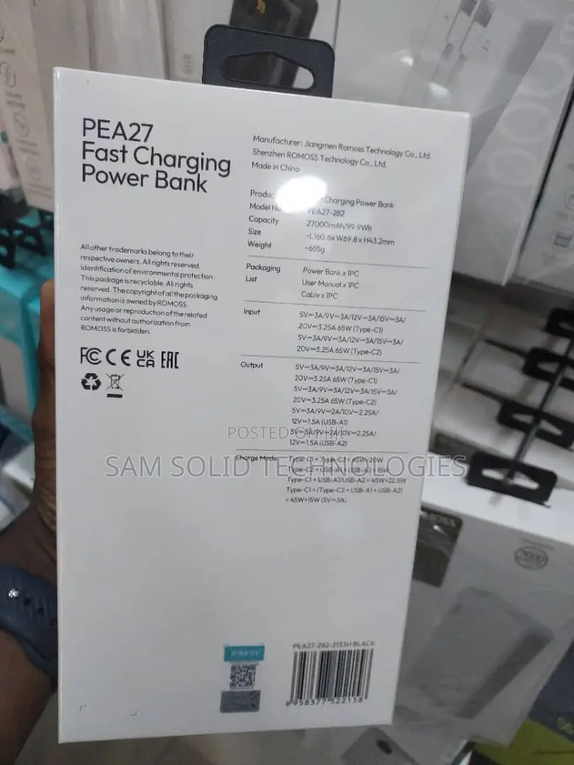Romoss PEA27 Laptop Power Bank 64W