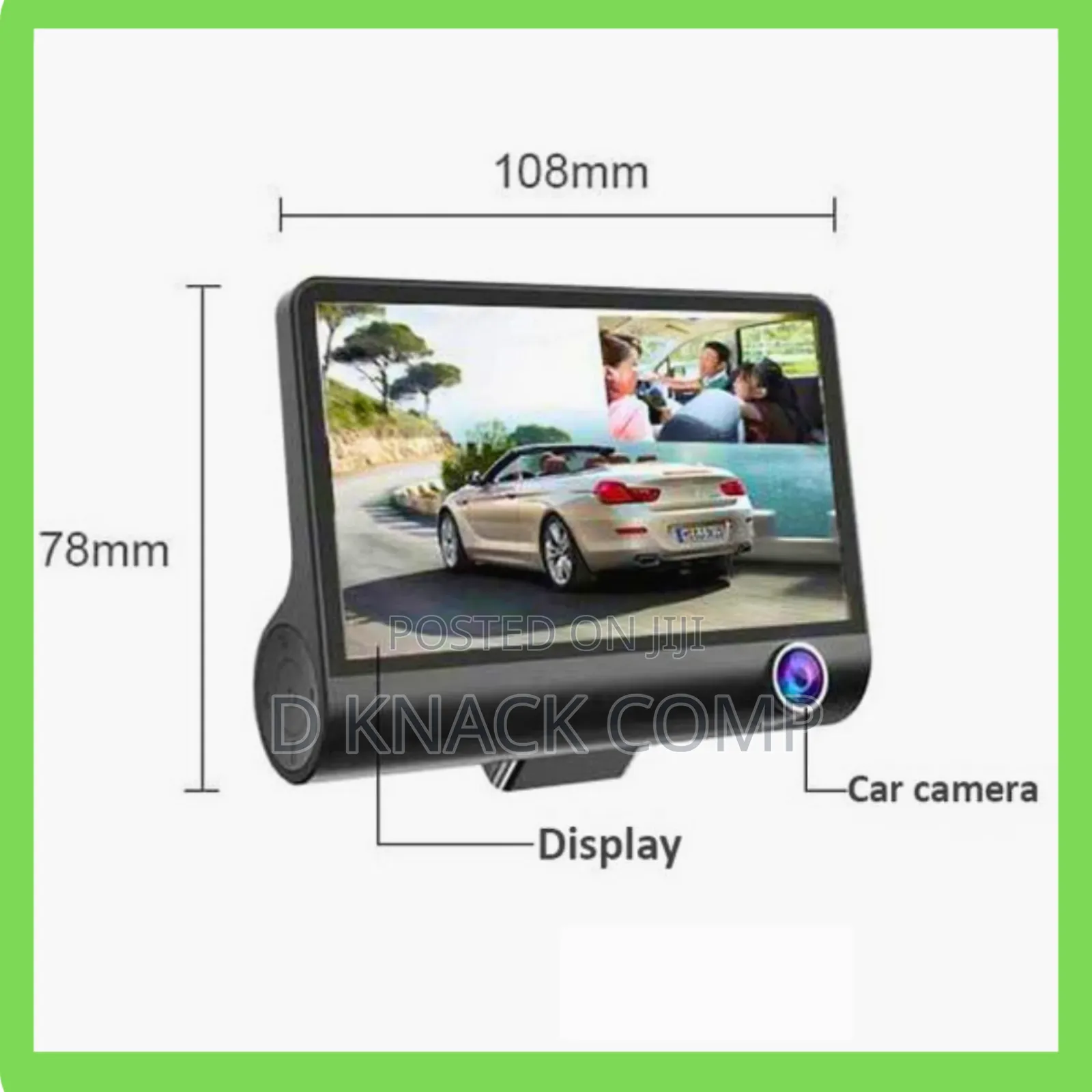 4" Car Dash Cam, DVR 3 Hd Night Vision Camera With Rear