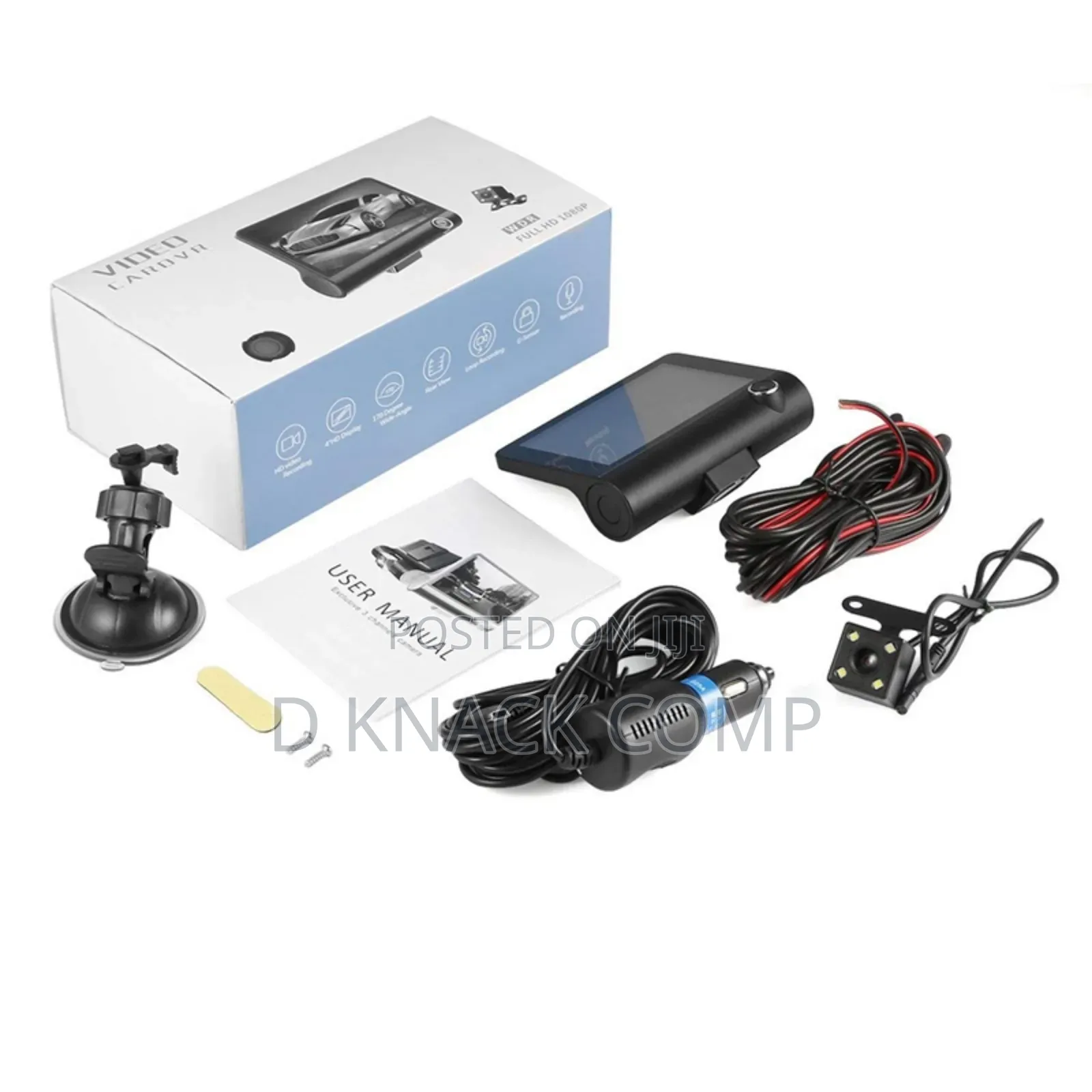 4" Car Dash Cam, DVR 3 Hd Night Vision Camera With Rear
