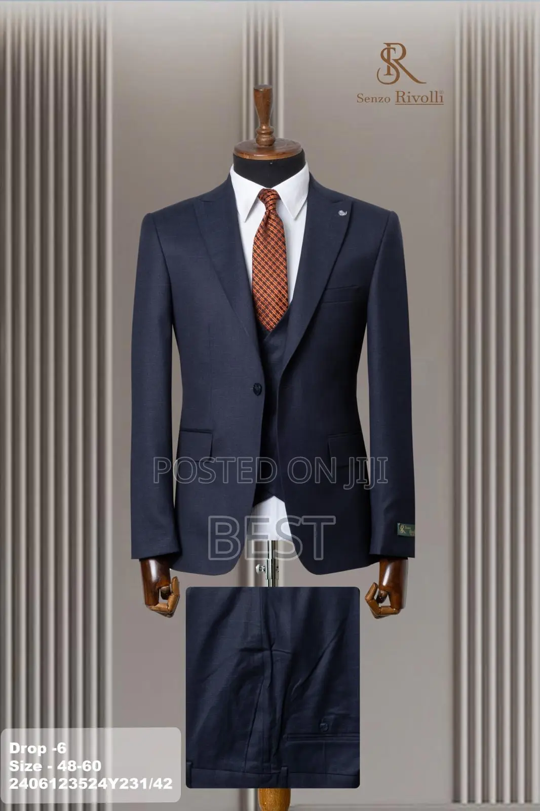 Top Quality 3pis Senzo Rivolli Suits for Official Class