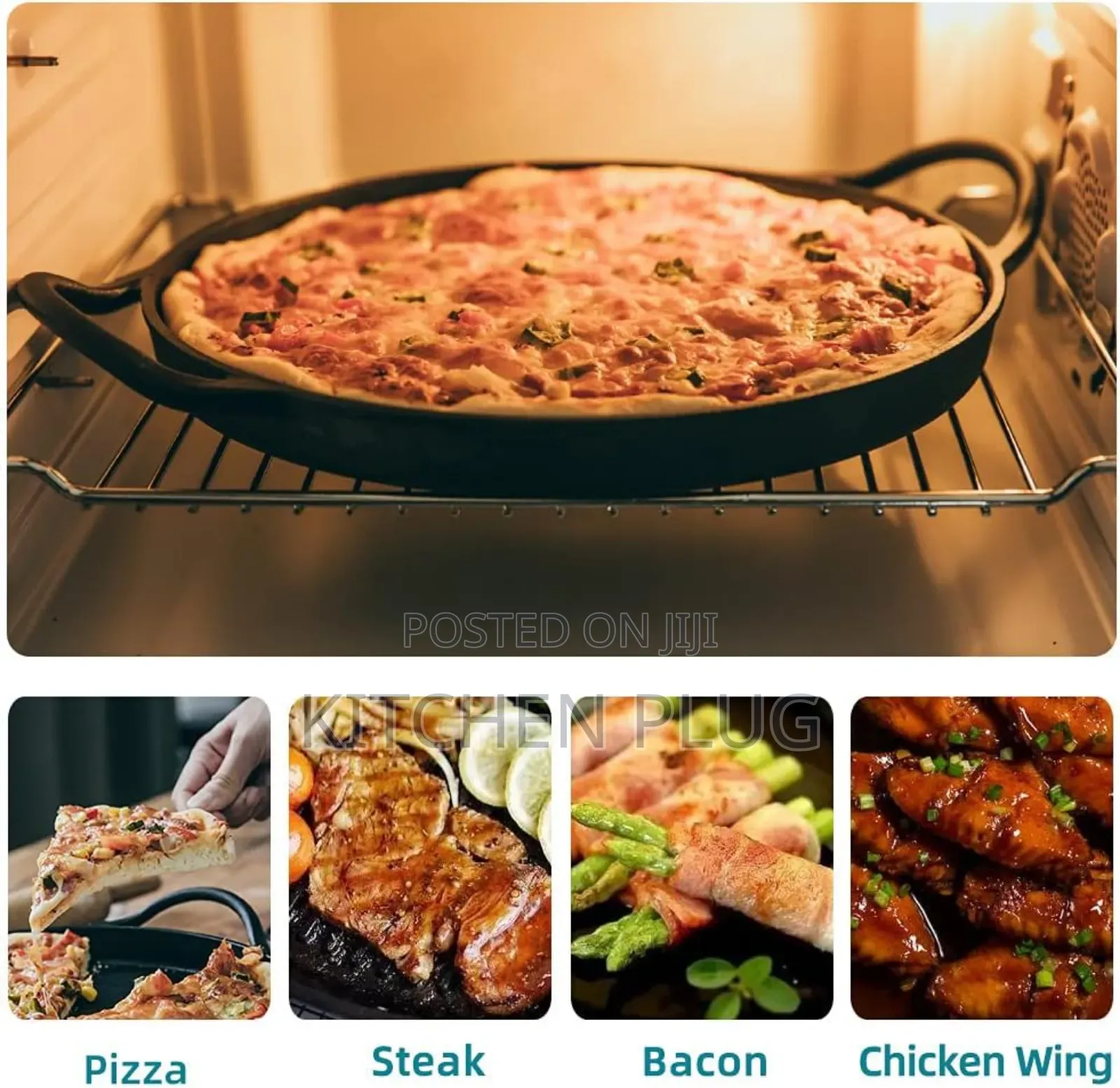 Cast Iron Pizza Pan 12 Inch With Dual Handles