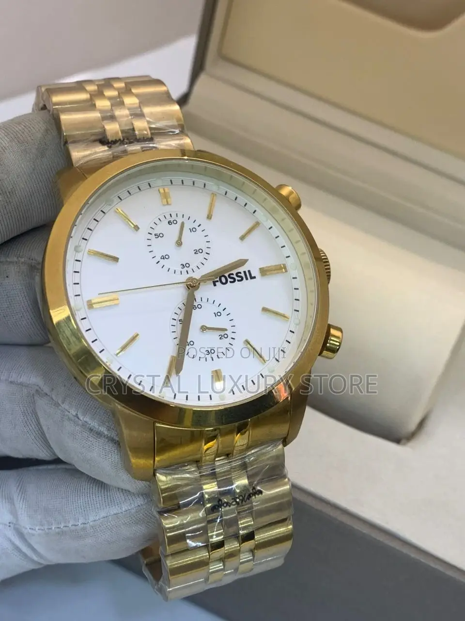 Fossil Quality Luxury Men Chain Strap Wristwatch
