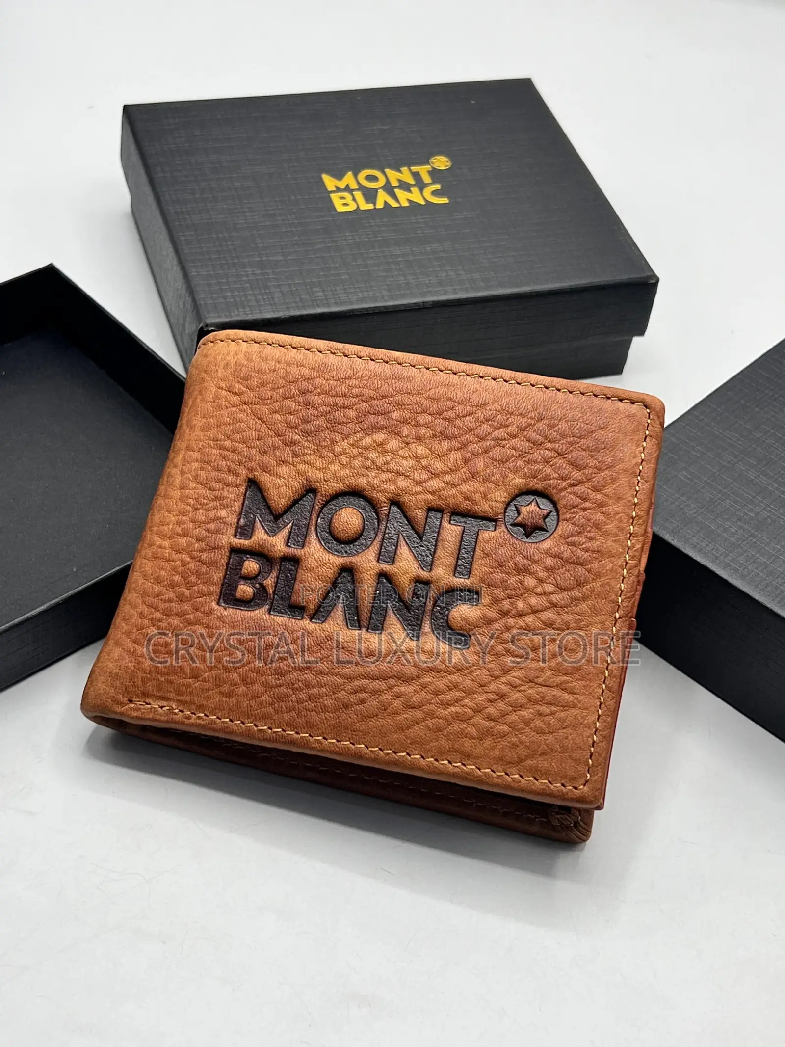 Mont Blanc Quality Luxury Men Genuine Leather Wallet