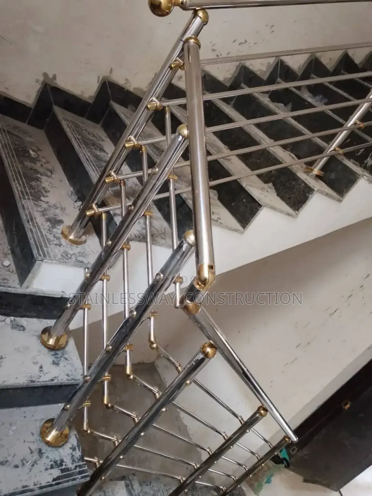 Stainless Steel Handrails With Touch of Gold
